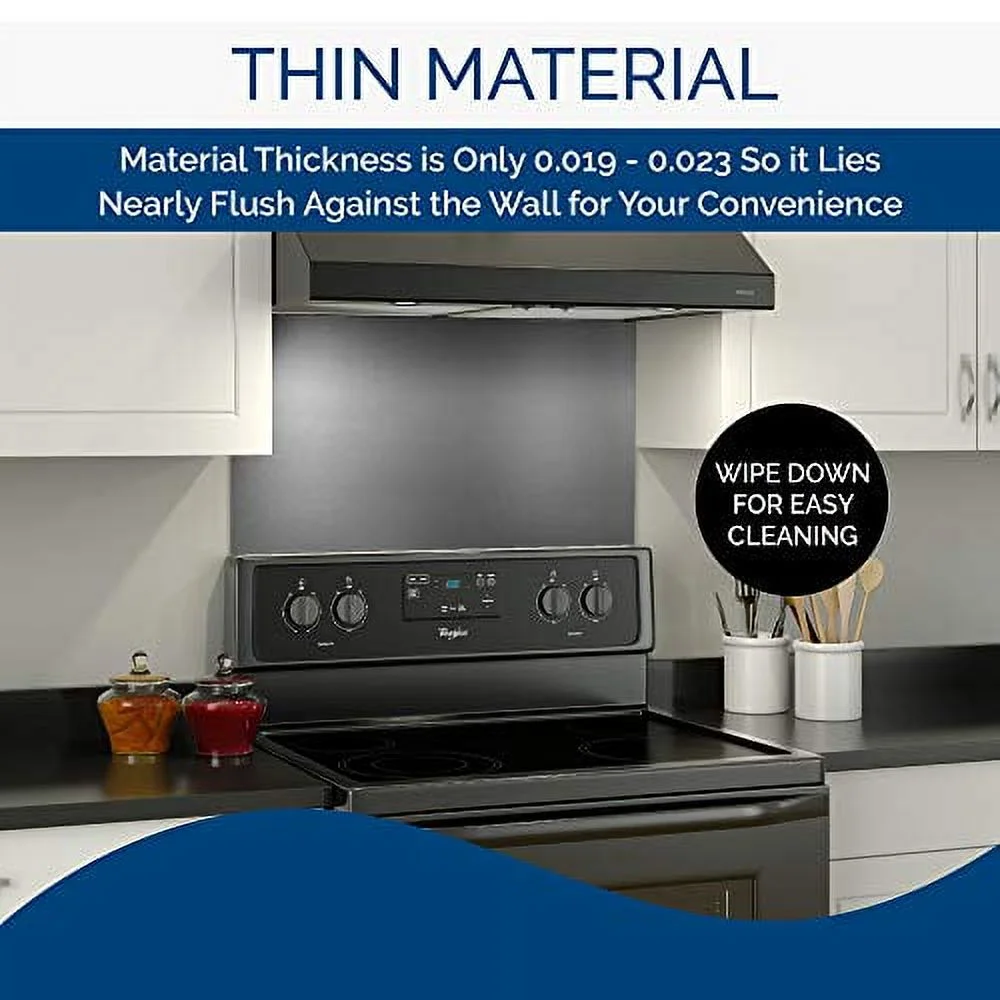 Broan Backsplash Range Hood Wall Shield for Kitchen, Reversible Stainless Steel, 24' x 30'