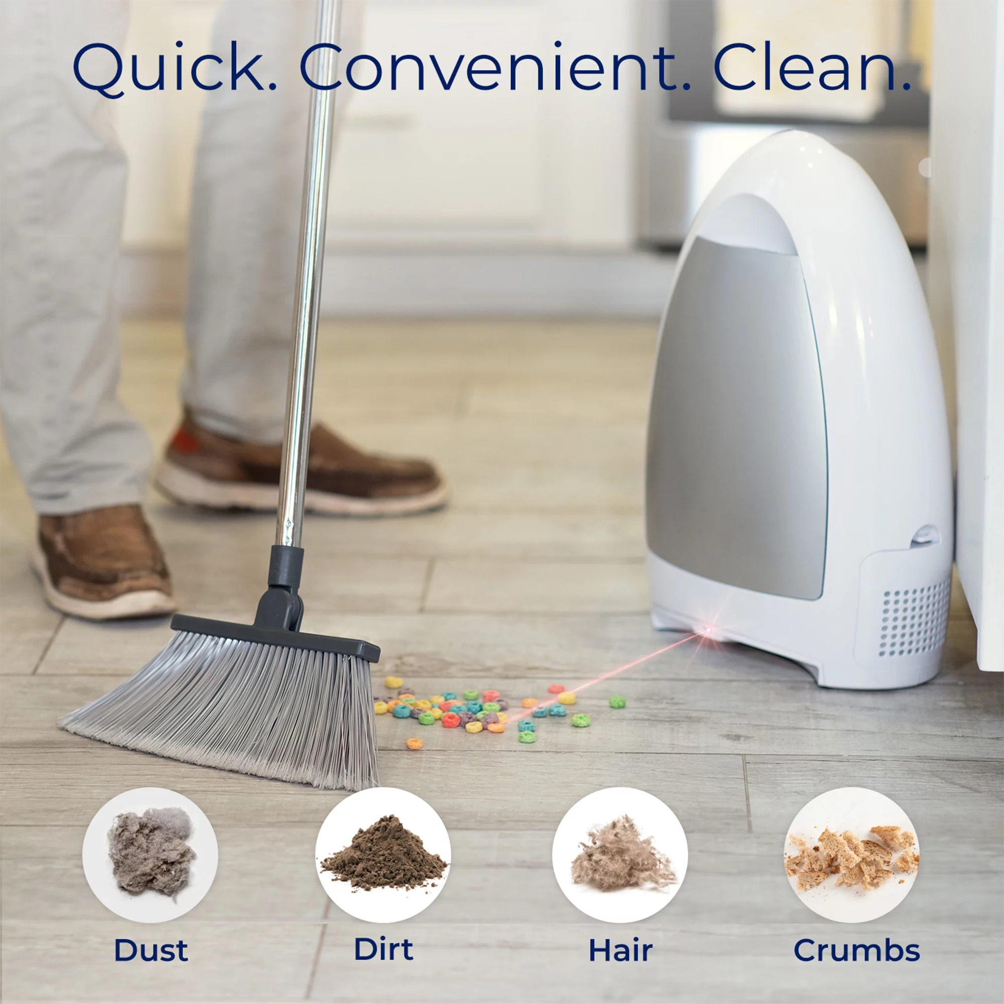 EyeVac Home 1,000-Watt Automatic Touchless Stationary Vacuum, Silver