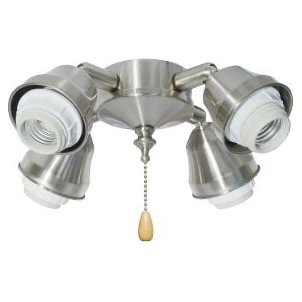 Emerson F440SW Kathy Ireland Home Four Fitter for Ceiling Fan | Dimmable Light Fixture Attachment with 4 Adjustable Arms and A19 Medium Base LED Bulbs, Satin White