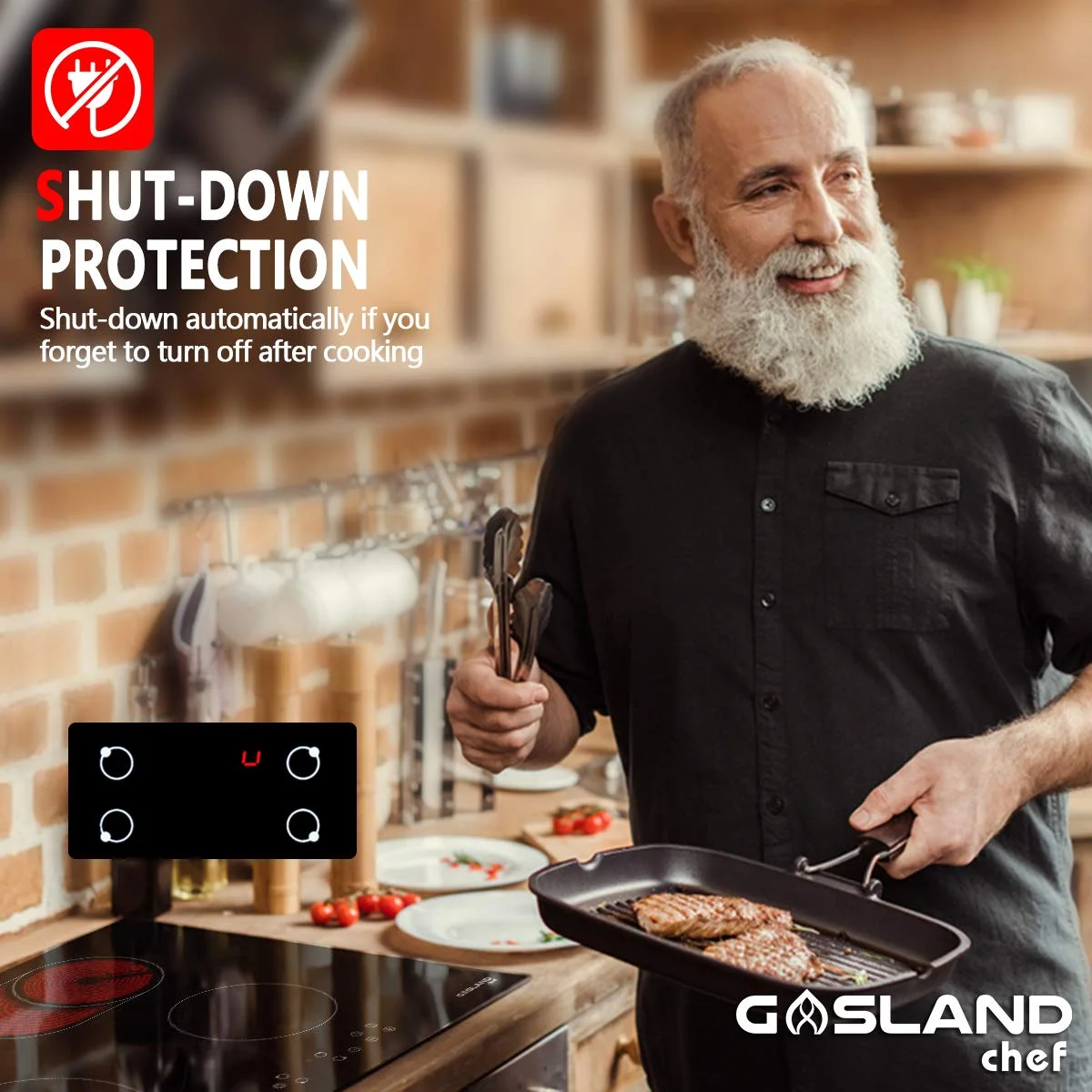 Gasland Chef 30' 4 Burners Built-in Electric Induction Cooktop, 9 Power Levels Induction Cooktop, 240V
