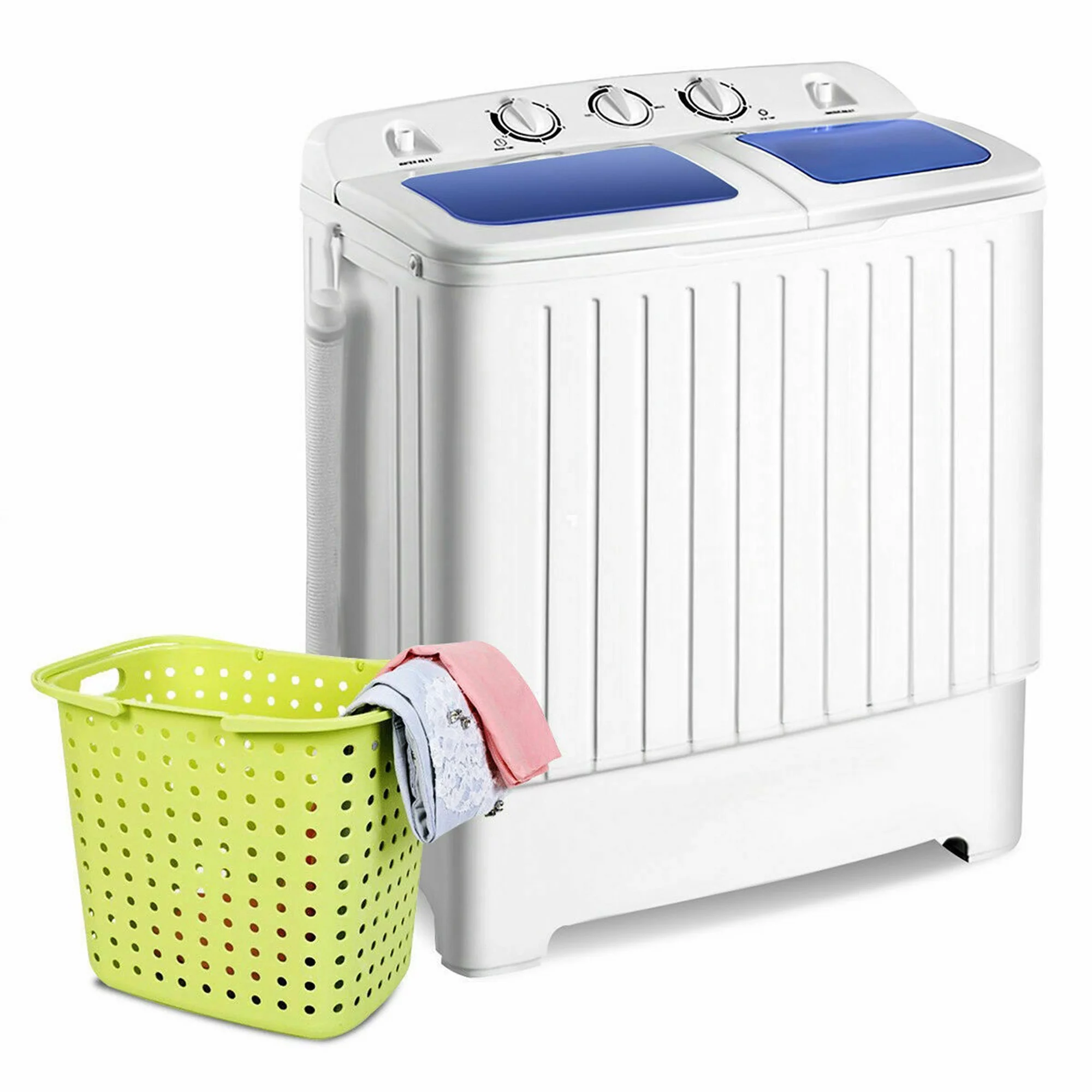 Gymax 17.6 lbs Washer Spinner Compact Portable Washing Machine Twin Tub Home Dorm