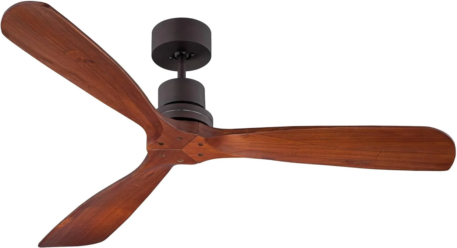 AUCHI 52' Delta-Wing DC Rustic Farmhouse 3 Blade Indoor Outdoor Ceiling Fan with Remote Oil Rubbed Bronze Walnut Solid Wood Damp Rated for Patio Exterior House Home Porch Gazebo Garage
