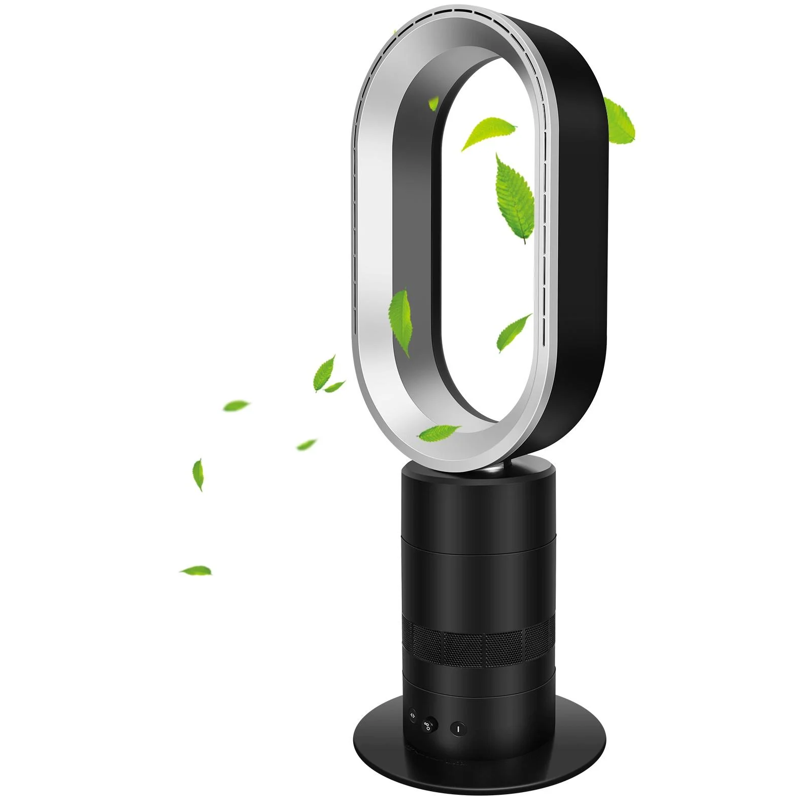 Glavbiku New Bladeless Tower Fan,Adjustable Speeds Settings Floor Fan,90�� Swivel,Black, 27in H