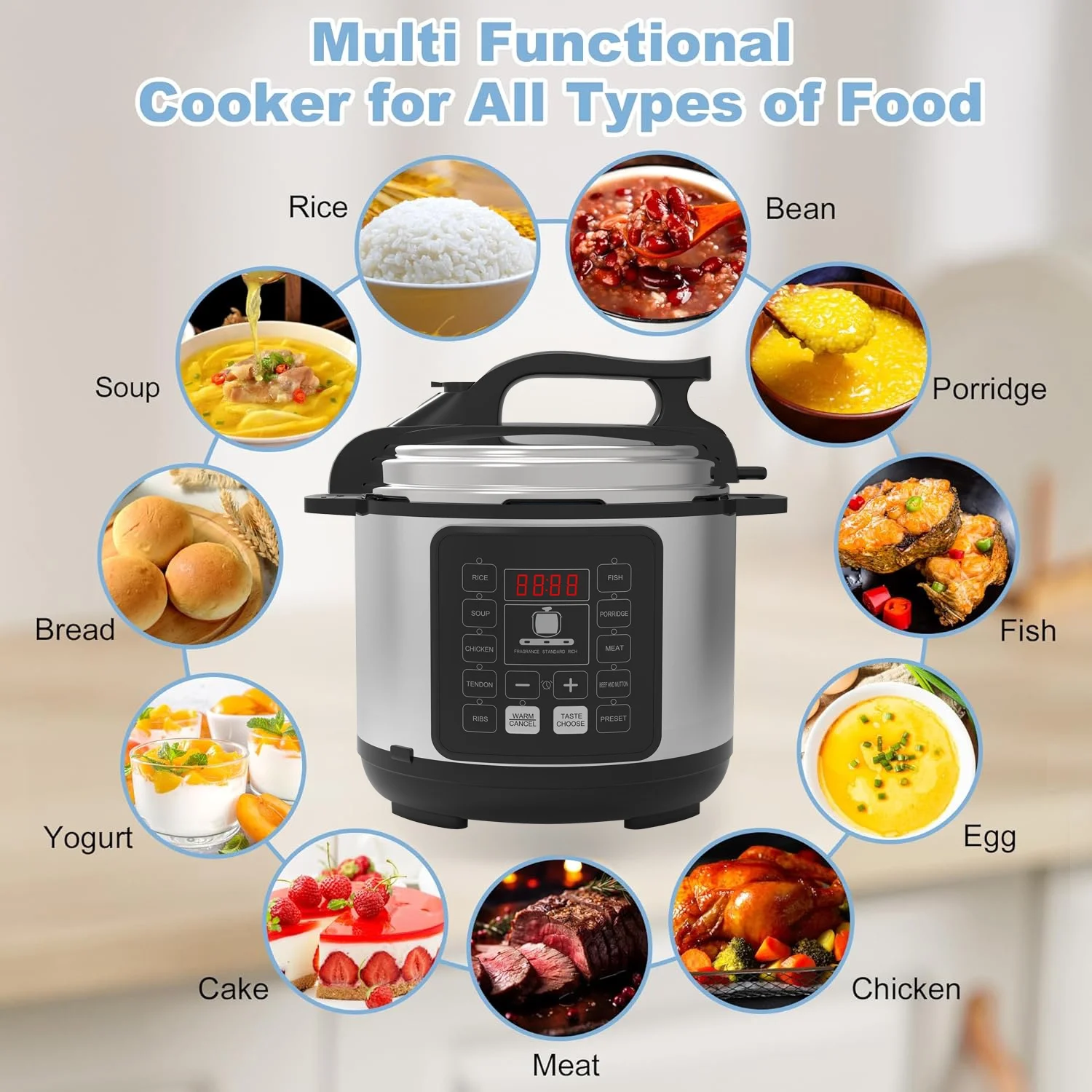 Babyltrl 6 Quart Electric Pressure Cooker,Multi-Functional Slow Cooker, Rice Cooker