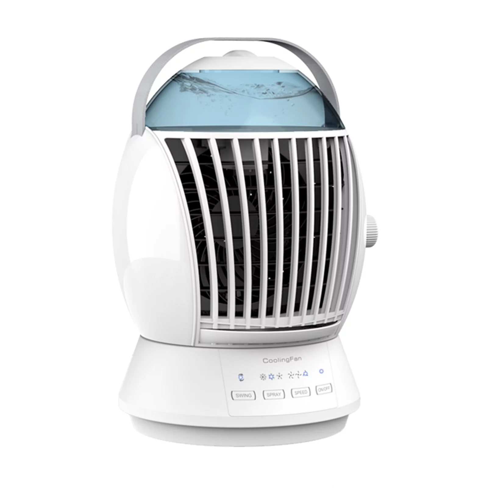 Happy Date Portable Air Conditioner, Oscillating Personal Evaporative Air Cooler with 3 Speeds, Portable Air Cooler Fan, USB Rechargeable Desk Misting Cooling, Quiet Bedside Fan