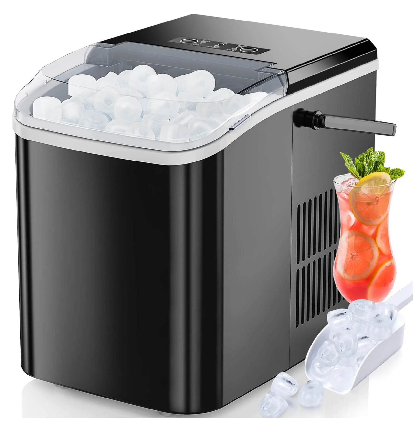 Countertop Ice Maker Machine, Portable Self-Cleaning Ice Machine with Ice Scoop