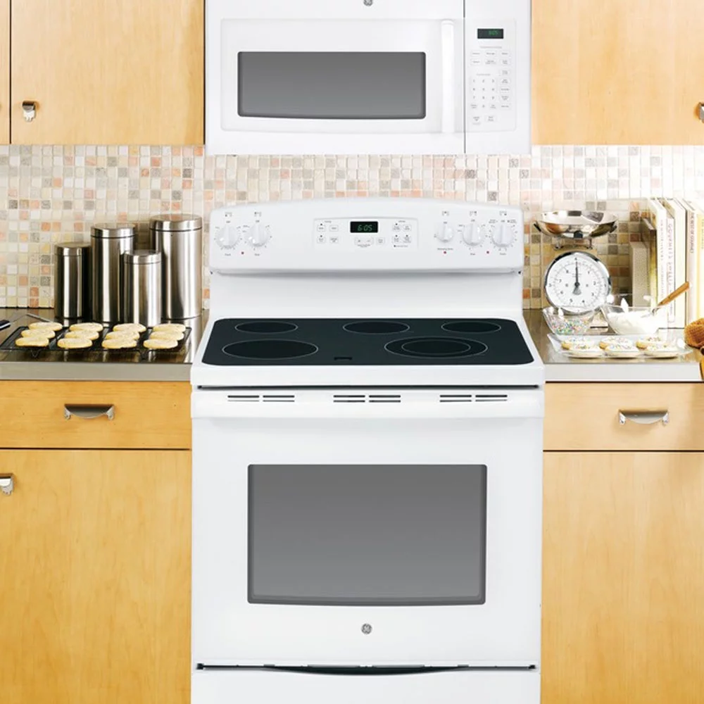 GE JVM3160DFWW 1.6 Cu. Ft. Over-the-Range Microwave Oven White Bundle with Premium 2 YR CPS Enhanced Protection Pack