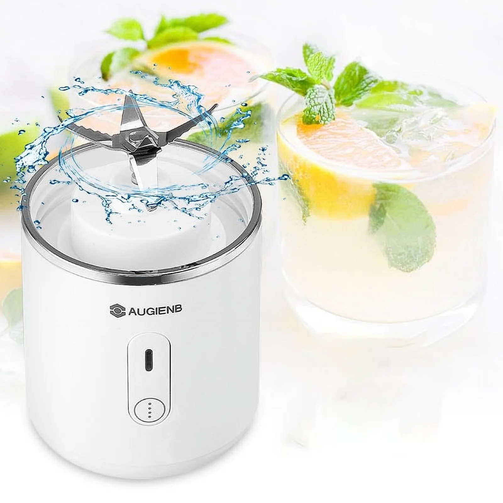 AUGIENB 500ML Electric Glass Juicer Cup Fruit Extractor - Personal Portable Blender