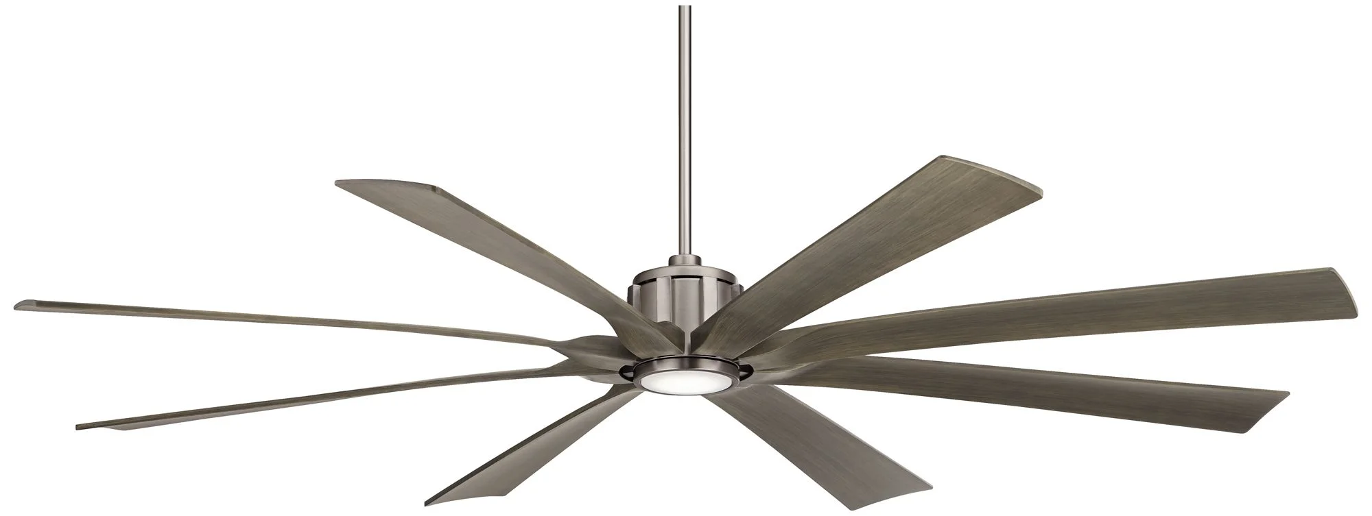 80' Possini Euro Design Defender Modern Indoor Outdoor Ceiling Fan with Dimmable LED Light Remote Brushed Nickel Oak Damp Rated for Patio Exterior
