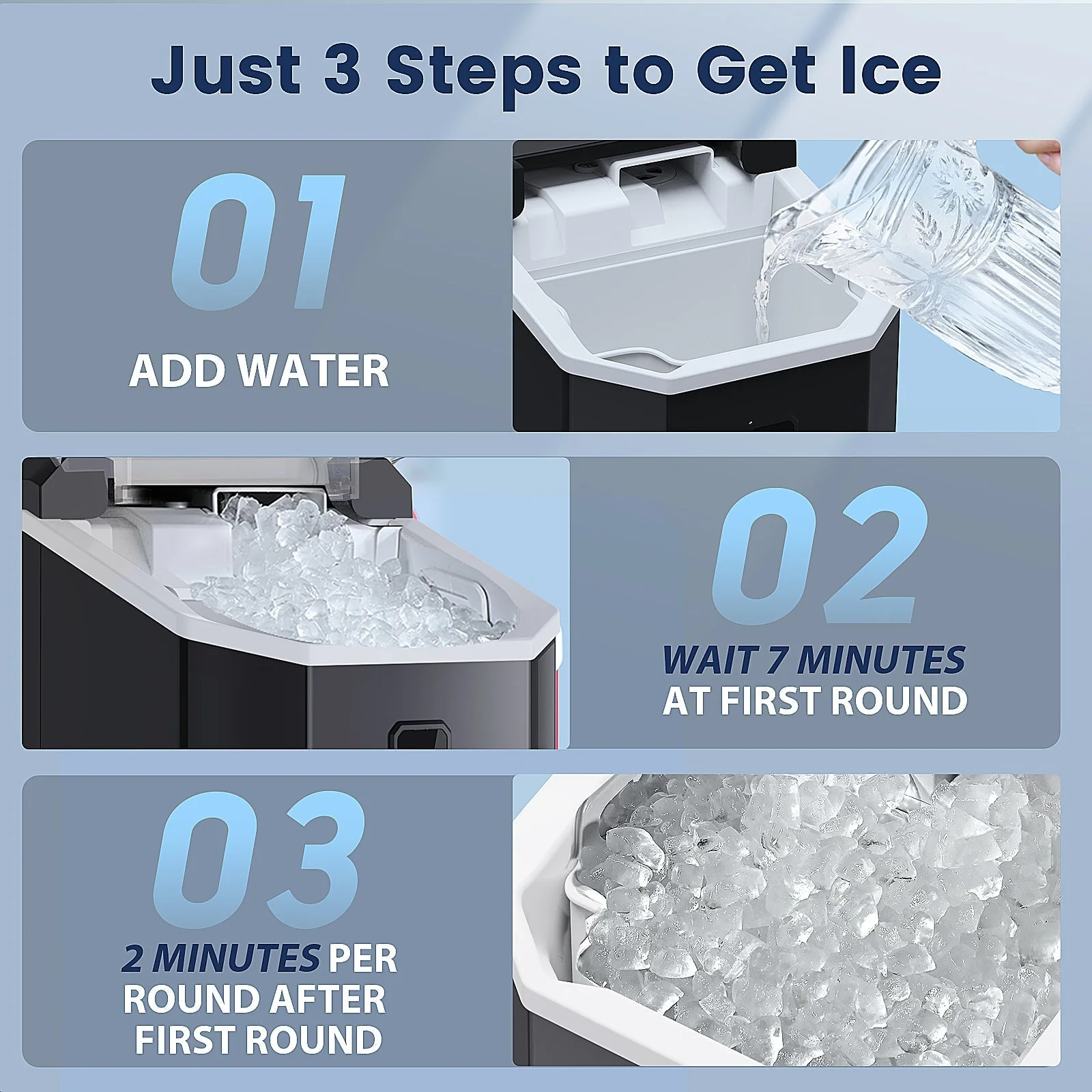 Fornido Nugget Ice Maker Countertop, Pebble Ice Maker with 11000pcs/35lbs Soft Chewy Pellet Ice/Day, Self-Cleaning, Quiet Operation, Portable Ice Makers Countertop��Black��