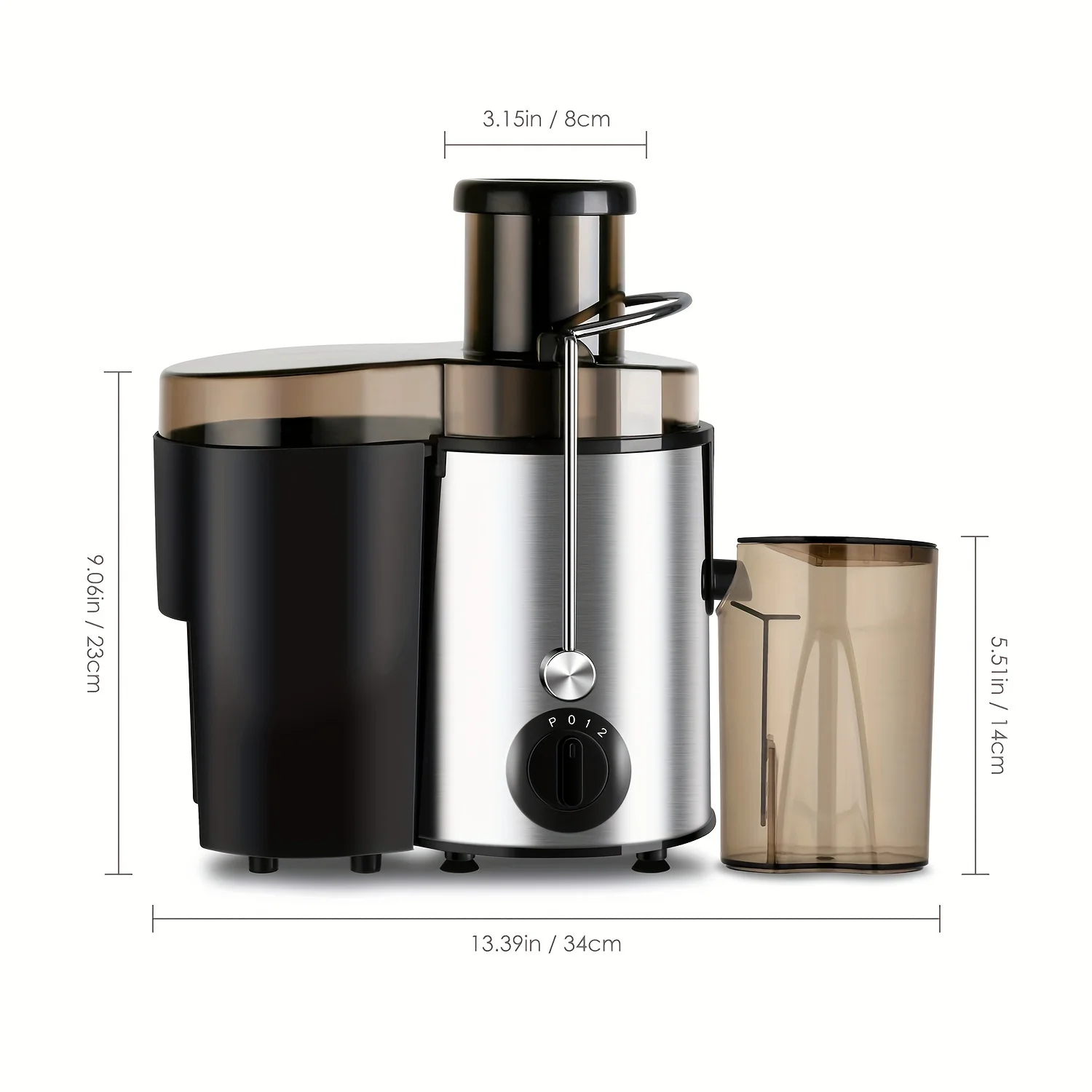 Juicer Machine, 400W Juicer with Big Mouth Large 3 in Feed Chute for Whole Fruit and Vegetables Easy to Clean, Stainless Steel Centrifugal Juicer, BPA Free, Nonslip Feet, Silver