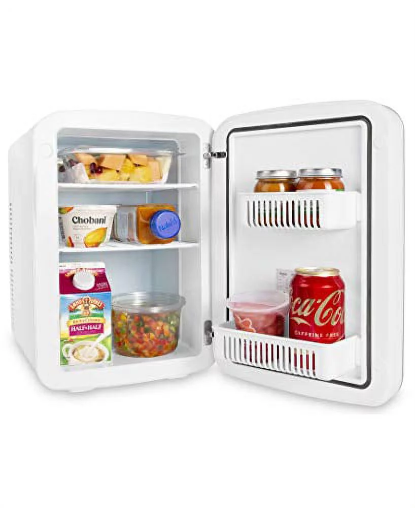 Cooluli Infinity Pink 15 Liter Compact Portable Cooler Warmer Mini Fridge for Bedroom, Office, Dorm, Car - Great for Skincare & Cosmetics (110-240V/12V)