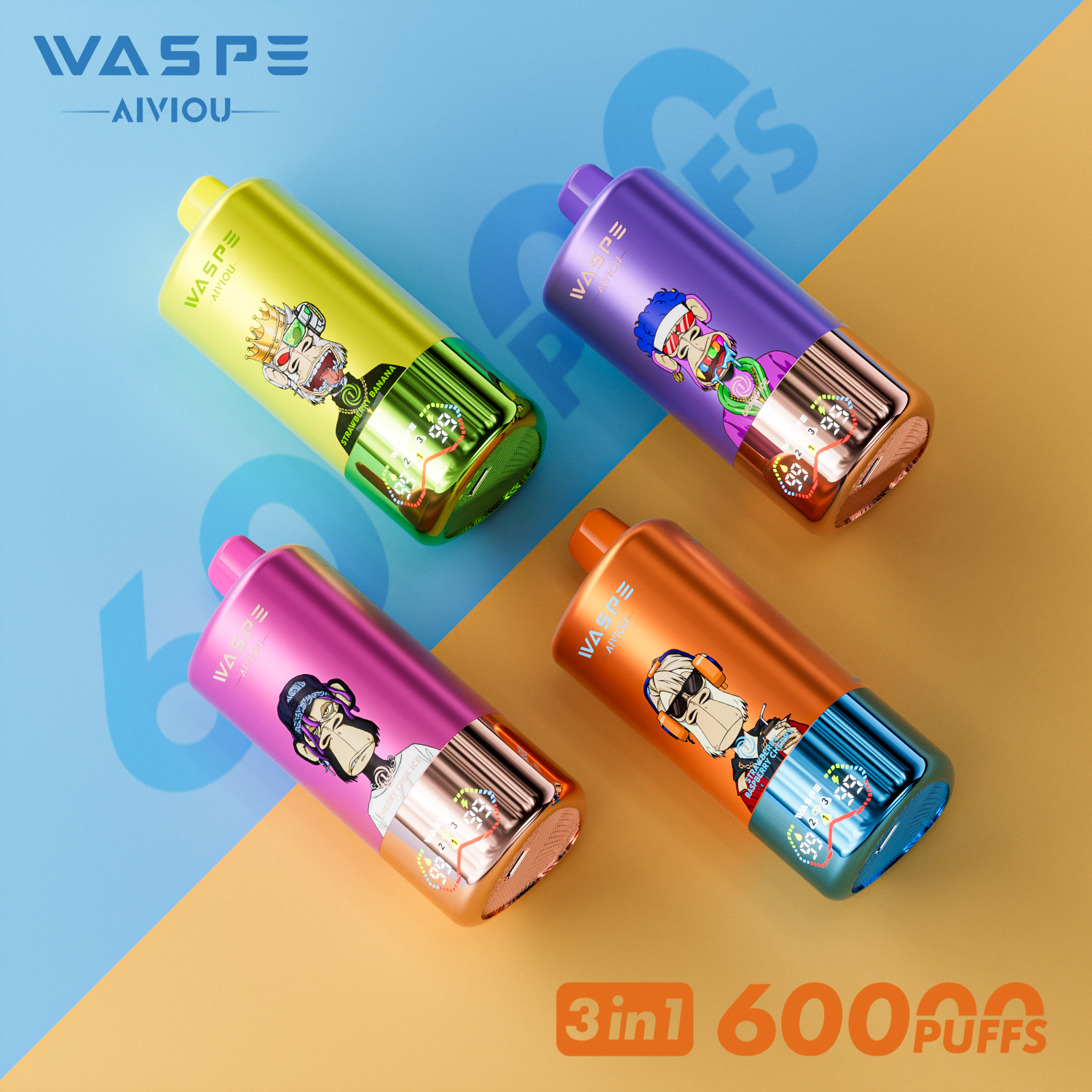 WASPE 3 in 1 60000 PUFFS Triple options Disposable Vape