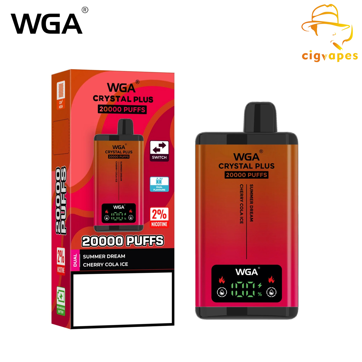 WGA CRYSTAL PLUS SMART 20000 Disposable Vape