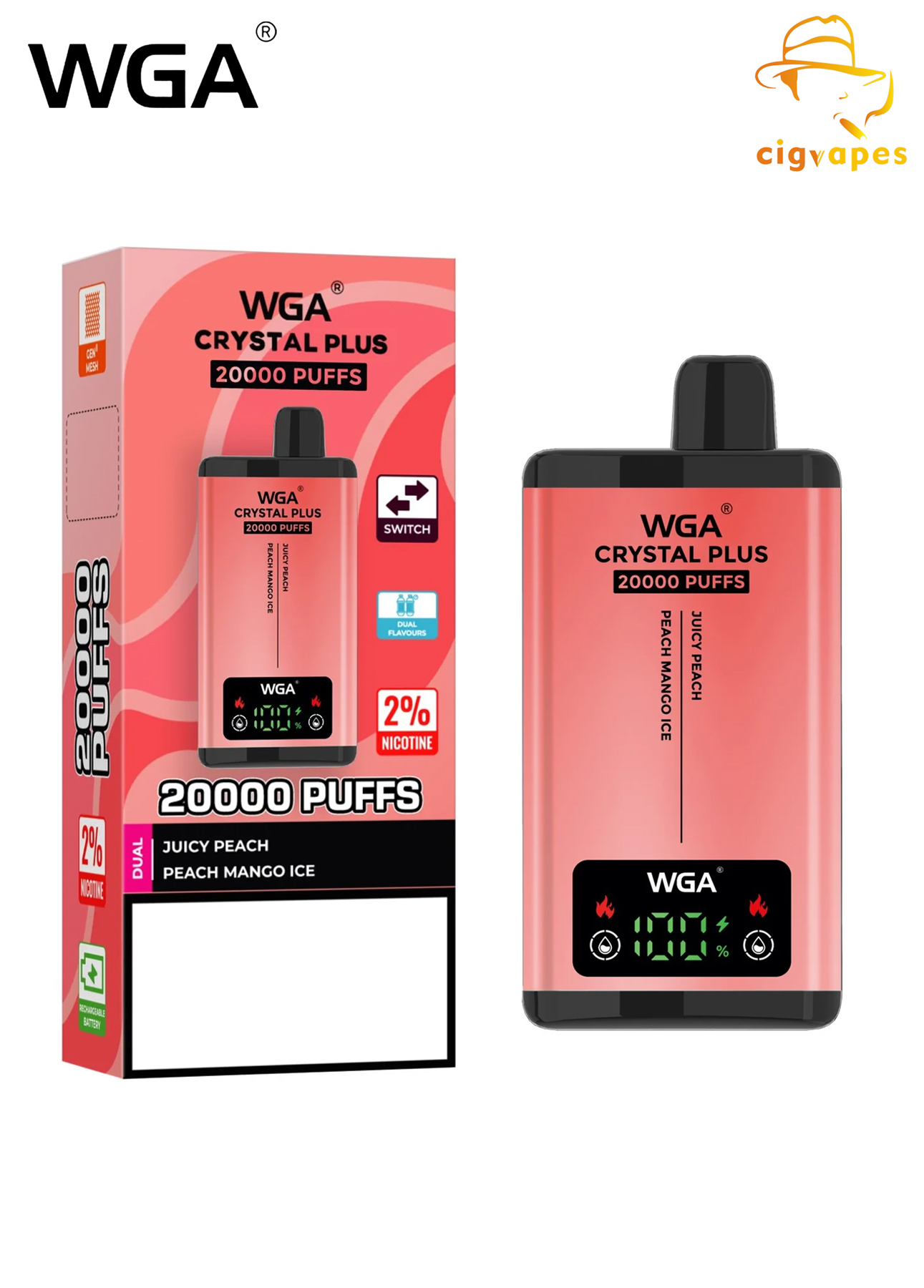 WGA CRYSTAL PLUS SMART 20000 Disposable Vape