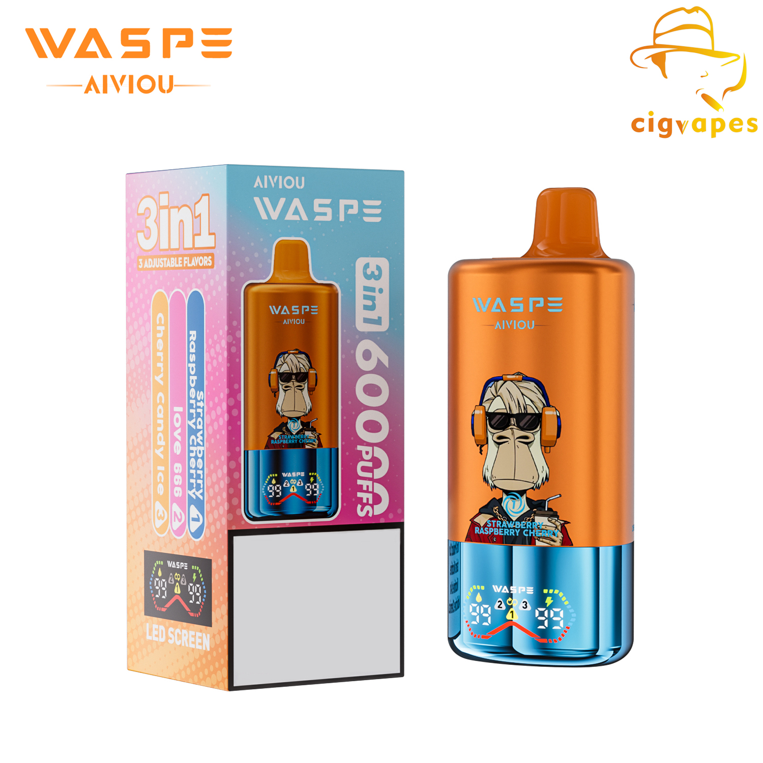 WASPE 3 in 1 60000 PUFFS Triple options Disposable Vape