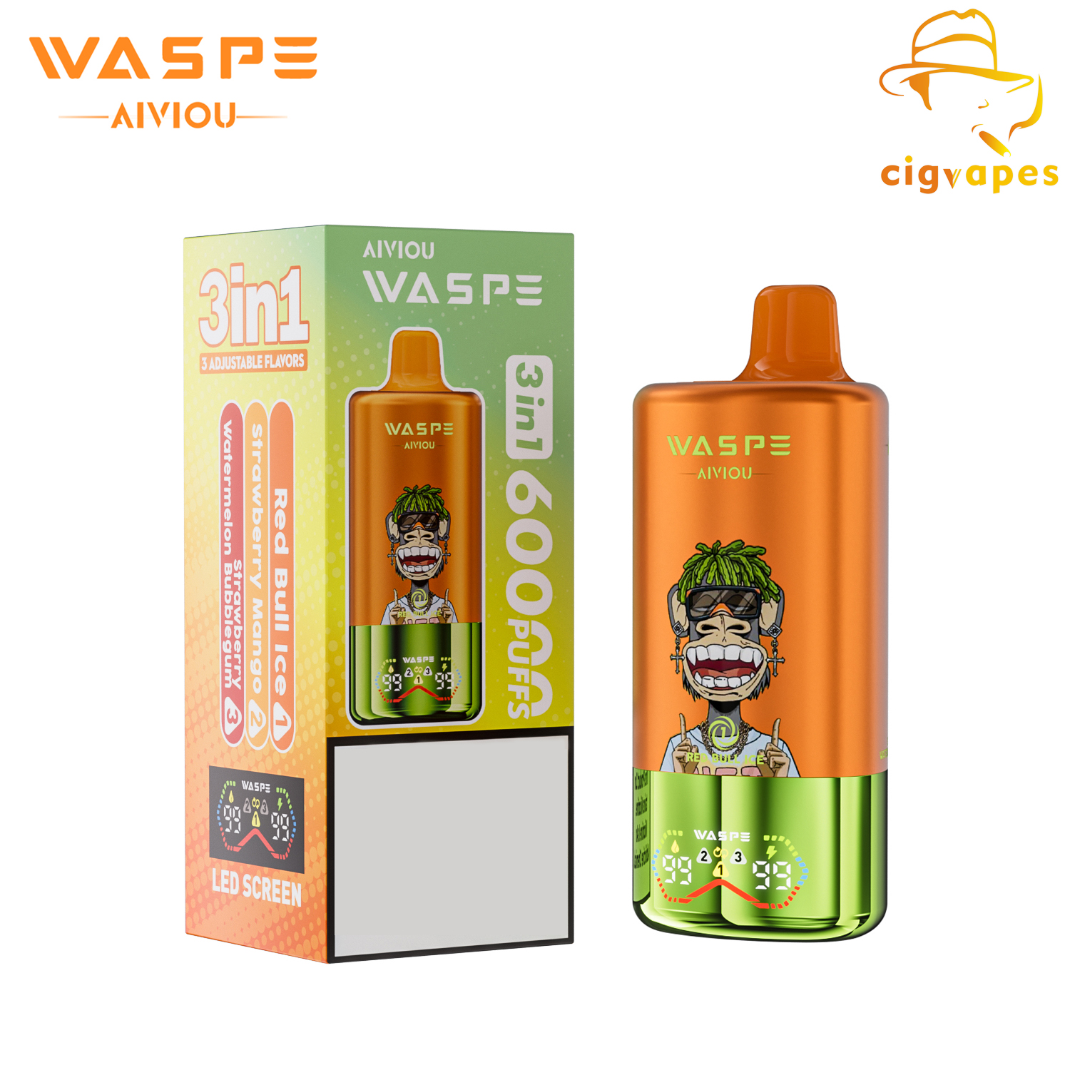 WASPE 3 in 1 60000 PUFFS Triple options Disposable Vape