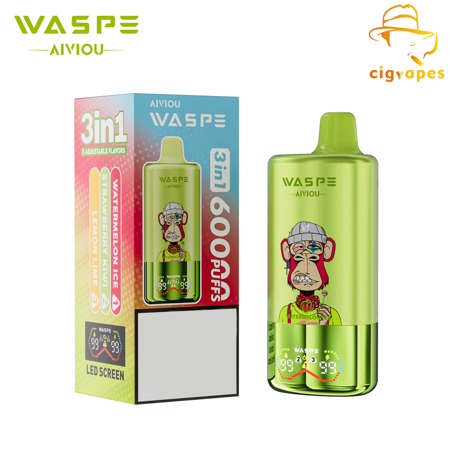WASPE 3 in 1 60000 PUFFS Triple options Disposable Vape