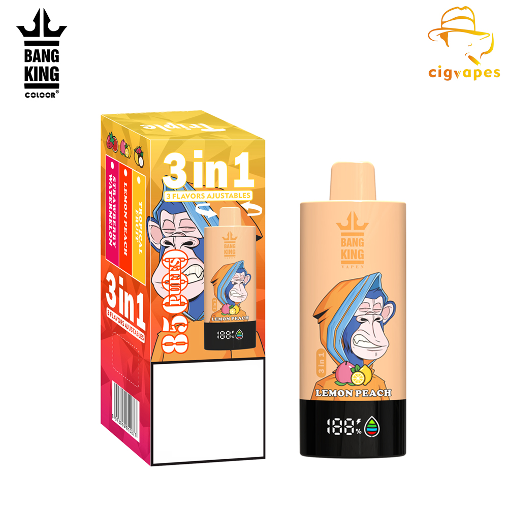 Bang King 85000 Puffs 85k 3 in 1 Options Newest Original Rechargeable LCD Display Disposable Vape Great One BangKing Vapes