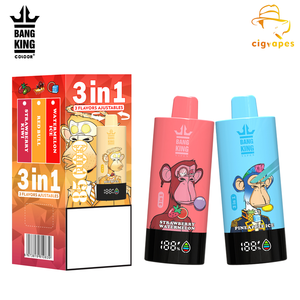 Bang King 85000 Puffs 85k 3 in 1 Options Newest Original Rechargeable LCD Display Disposable Vape Great One BangKing Vapes