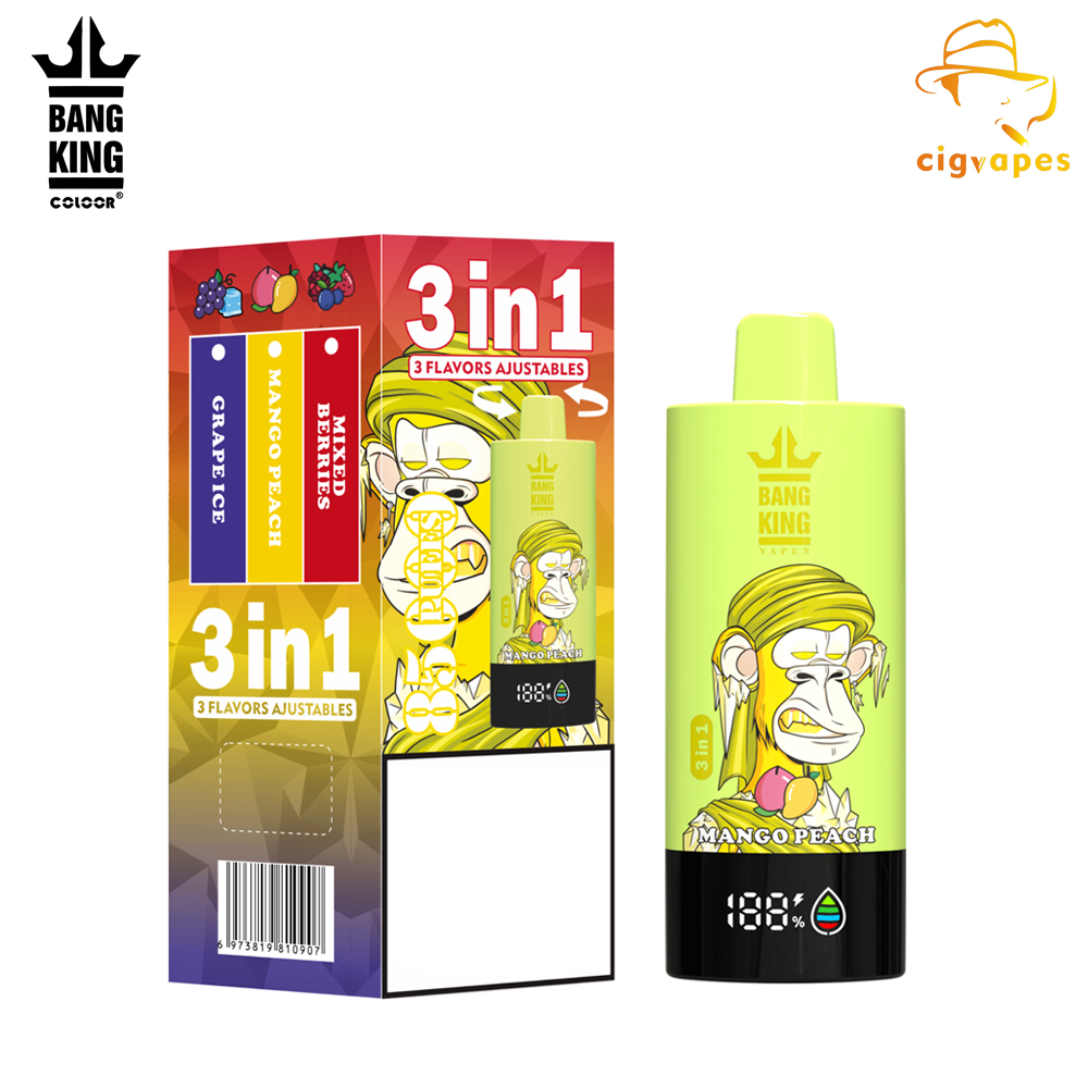 Bang King 85000 Puffs 85k 3 in 1 Options Newest Original Rechargeable LCD Display Disposable Vape Great One BangKing Vapes