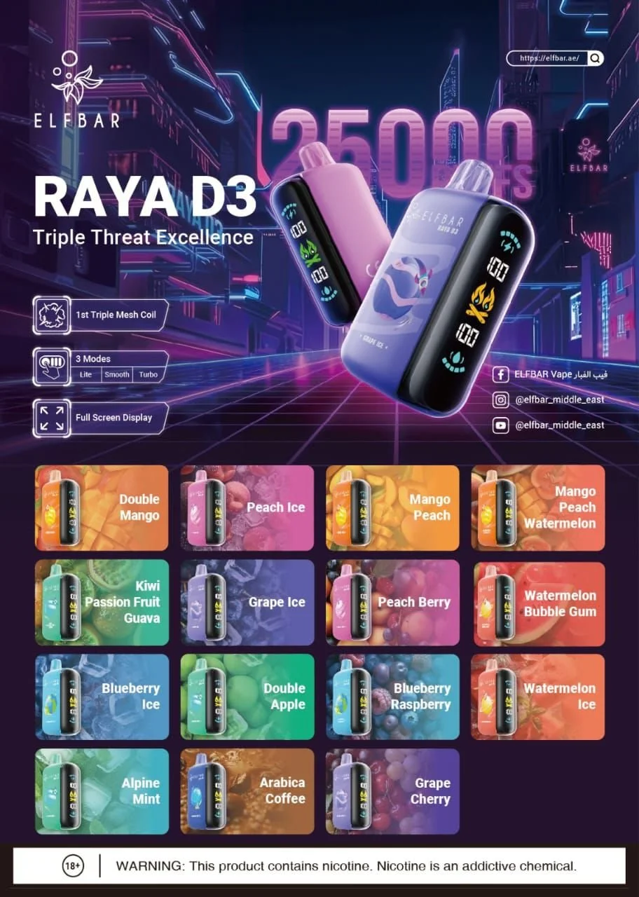 EU warehouse-ELF BAR RAYA D3 25000 Puffs 25k Disposable Vape