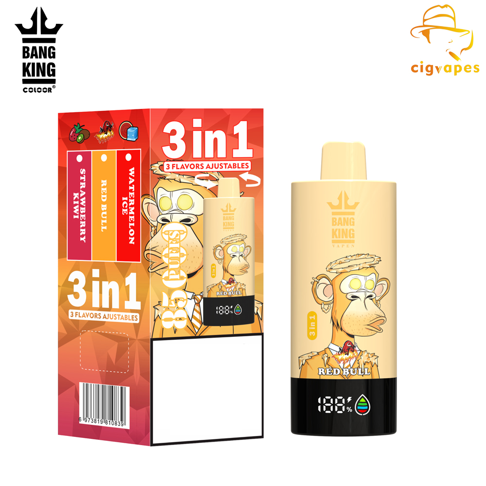 Bang King 85000 Puffs 85k 3 in 1 Options Newest Original Rechargeable LCD Display Disposable Vape Great One BangKing Vapes