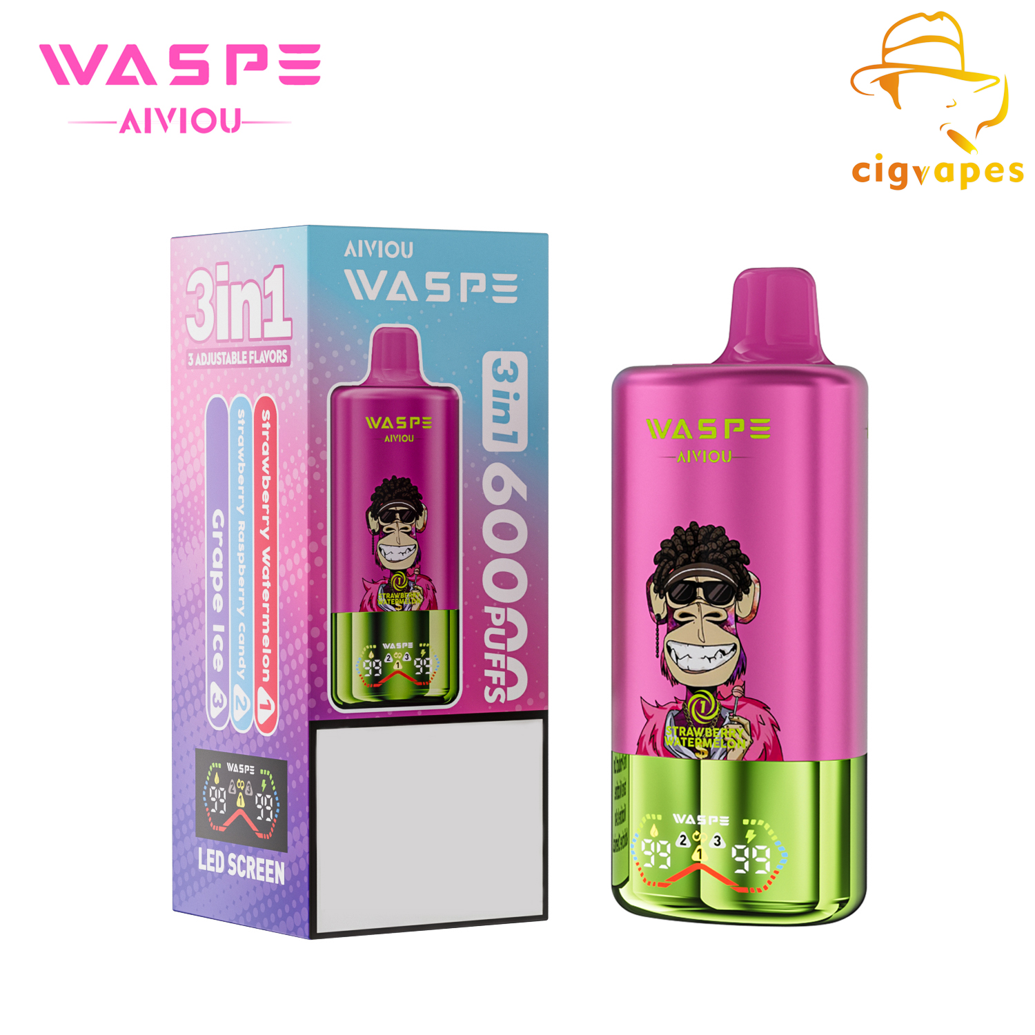 EU warehouse WASPE 3 in 1 60000 Puffs 60k Disposable Vape Triple options
