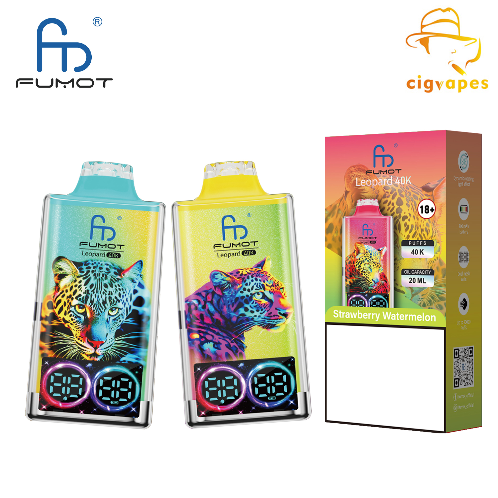 Fumot Leopard 40000 Puffs 40k Disposable Vape with Big Display