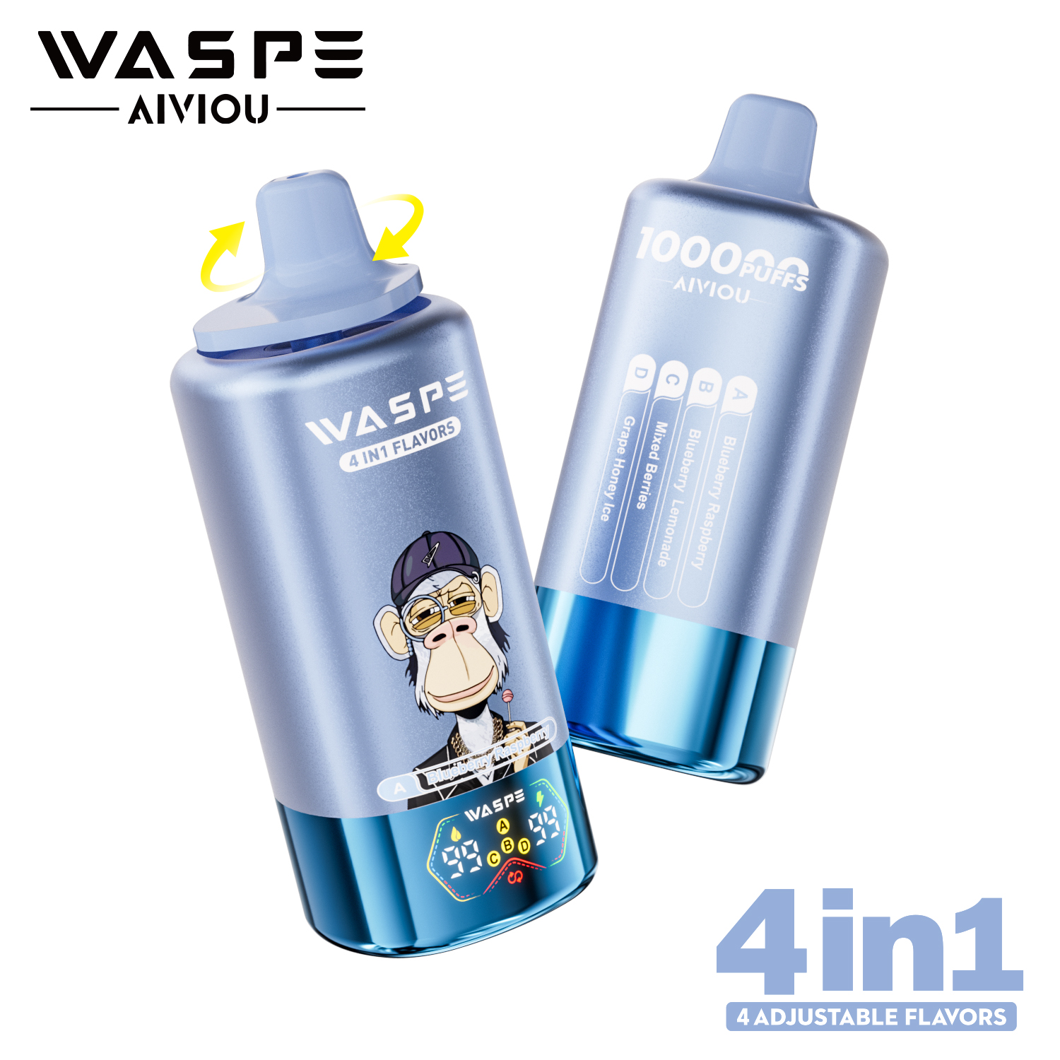 WASPE 4in1 Flavor 100000 Puffs 100k Authentic Disposable Vape
