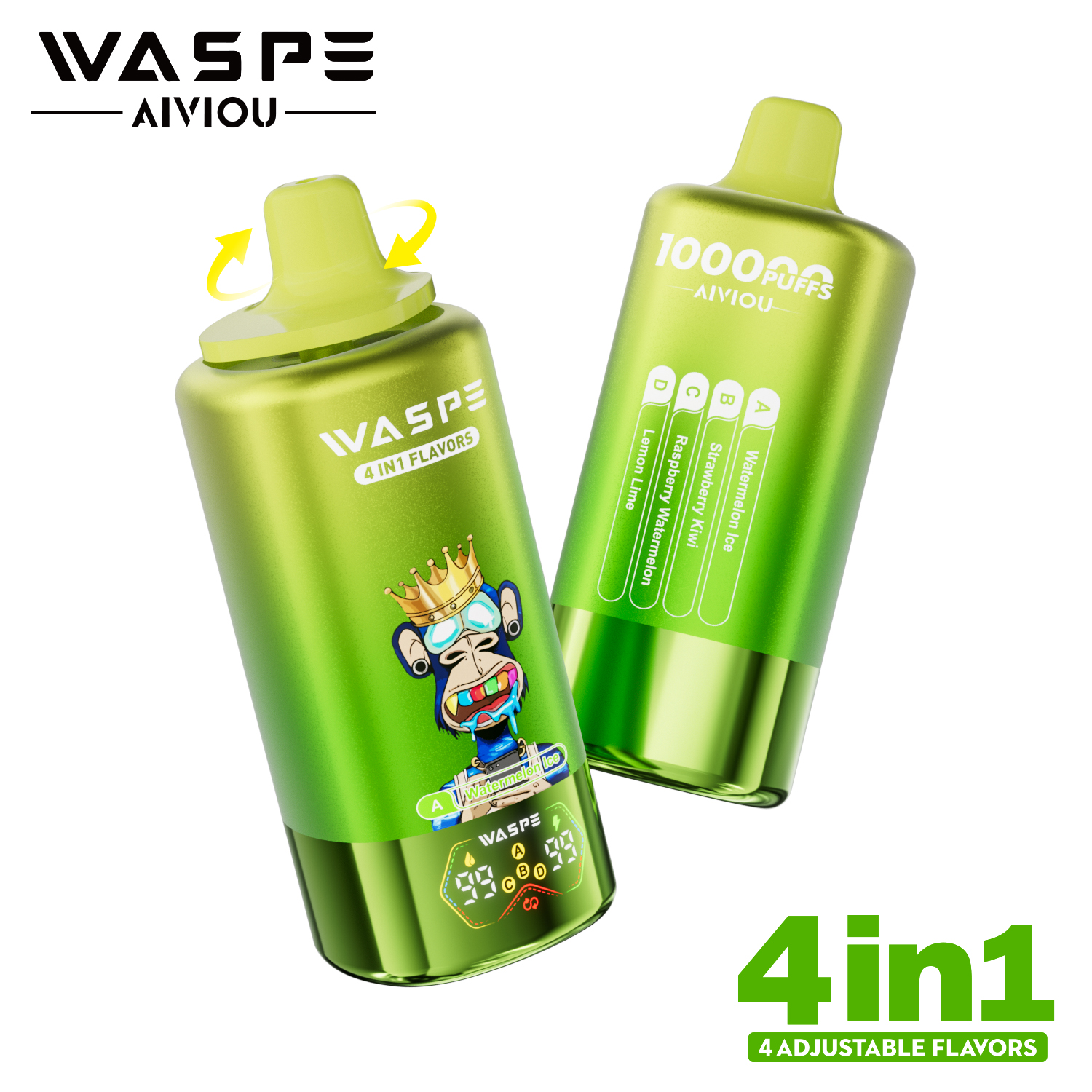 WASPE 4in1 Flavor 100000 Puffs 100k Authentic Disposable Vape