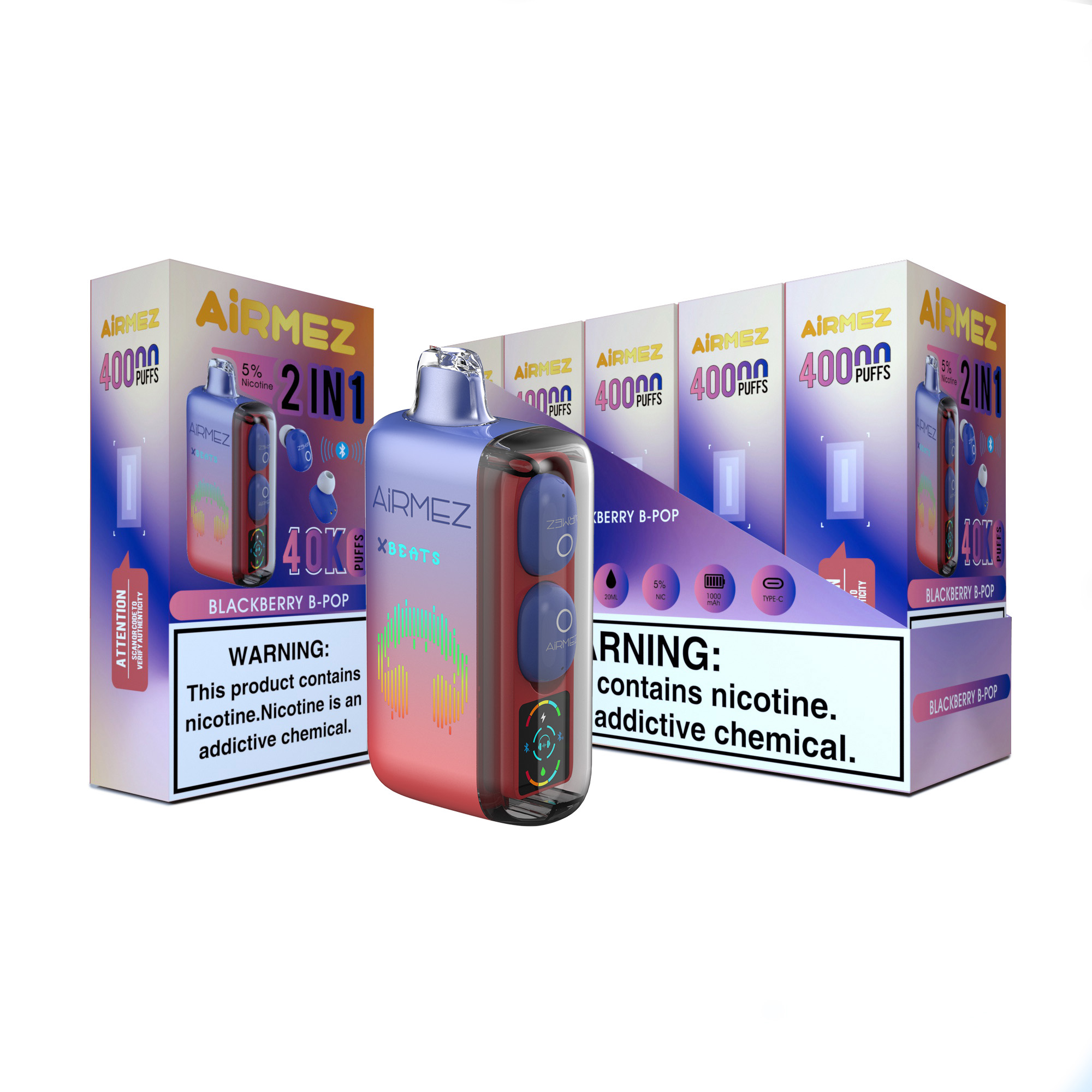 Airme Xbeats 40k 2 in 1 Disposable Vape 40000 Puff Earphone