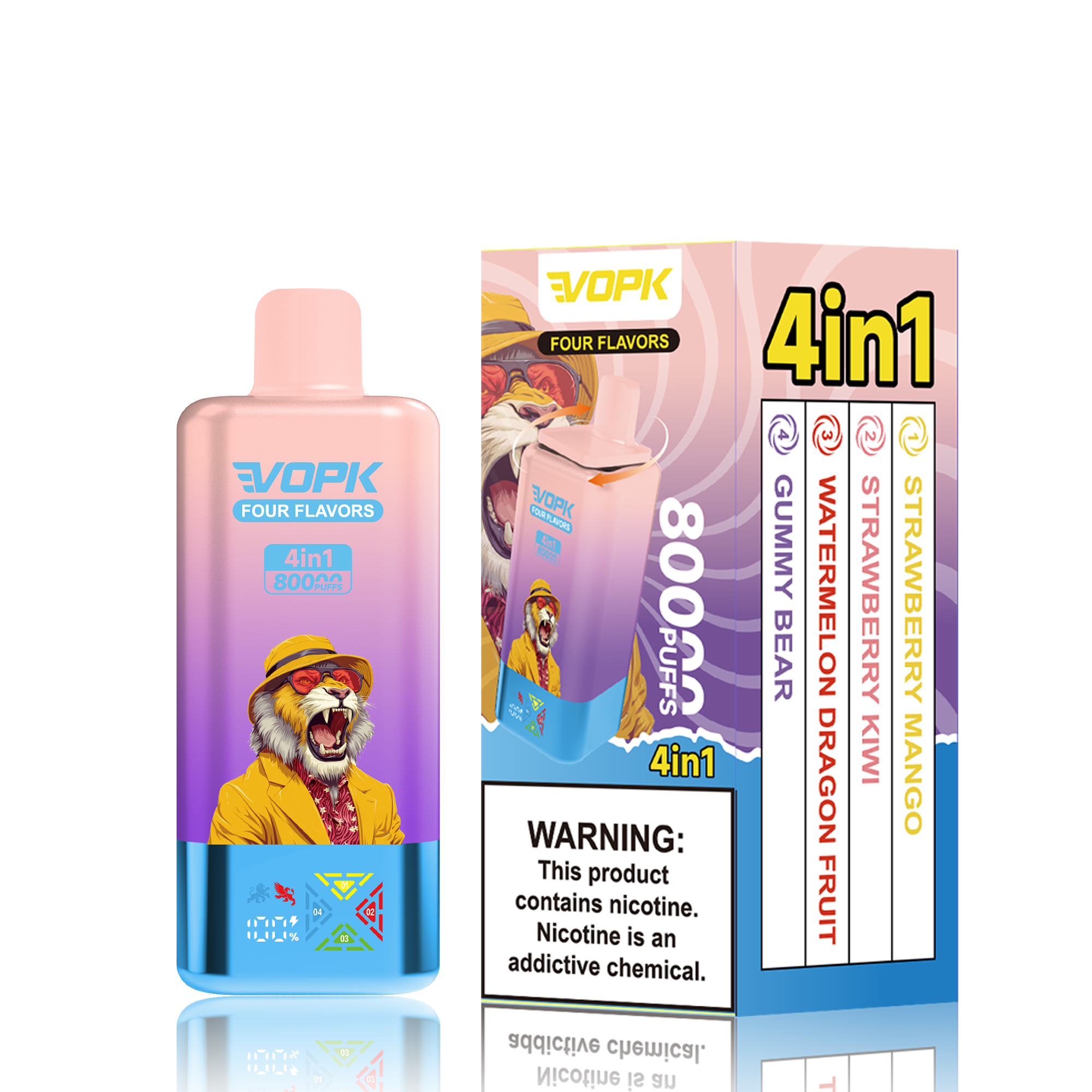 Vopk Four Flavors 80000 Puffs 80k Disposable Vape 4 In 1 Options