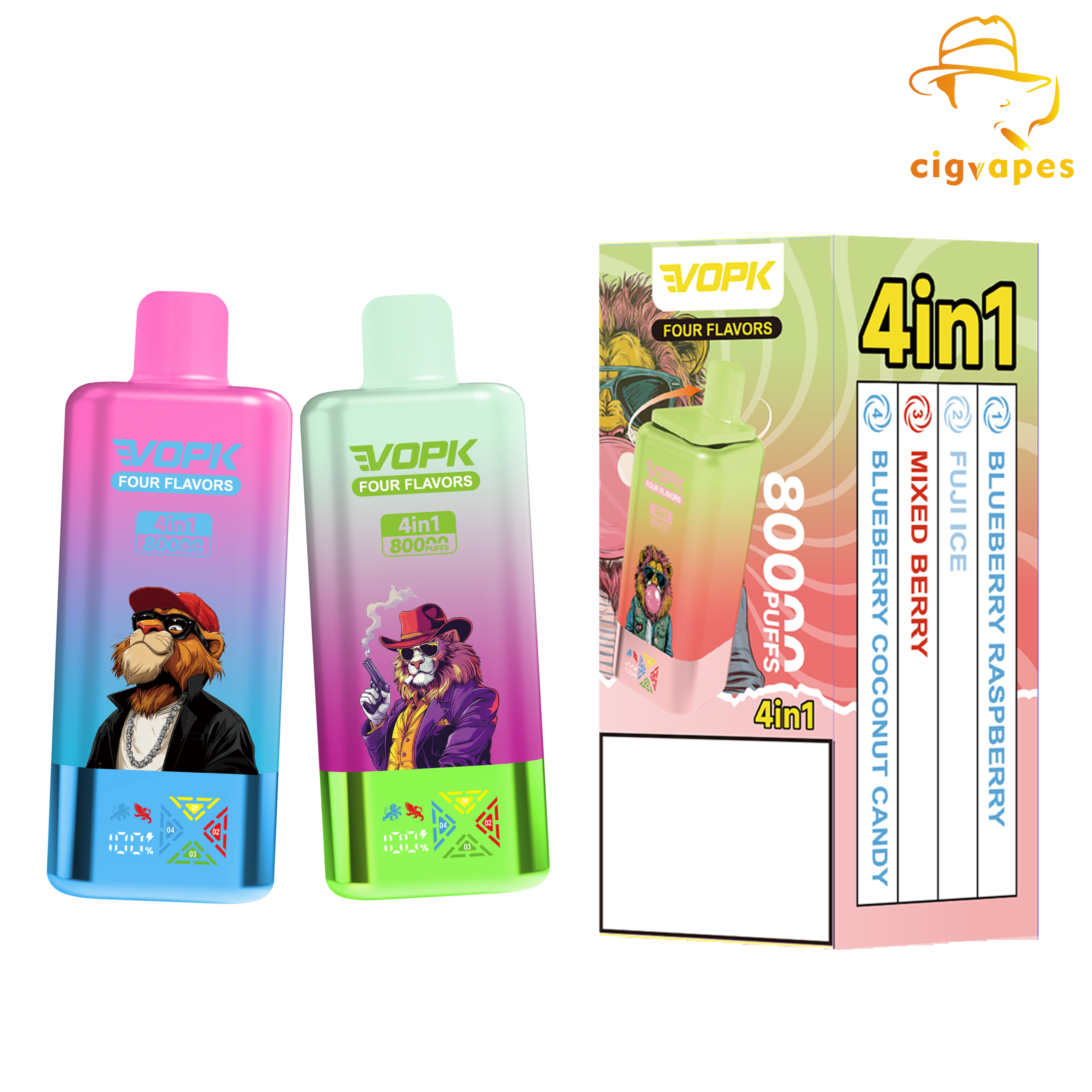 Vopk Four Flavors 80000 Puffs 80k Disposable Vape 4 In 1 Options