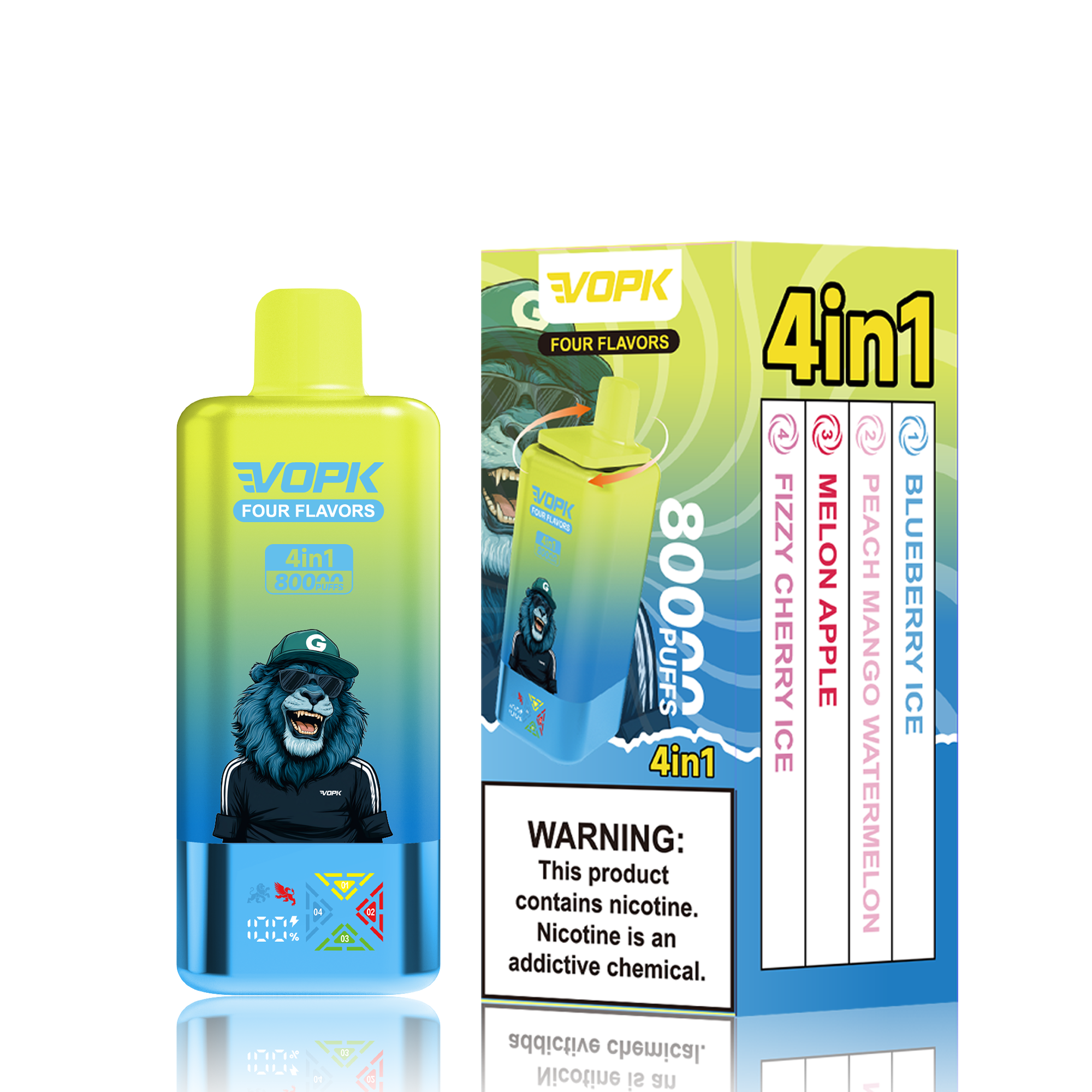 Vopk Four Flavors 80000 Puffs 80k Disposable Vape 4 In 1 Options