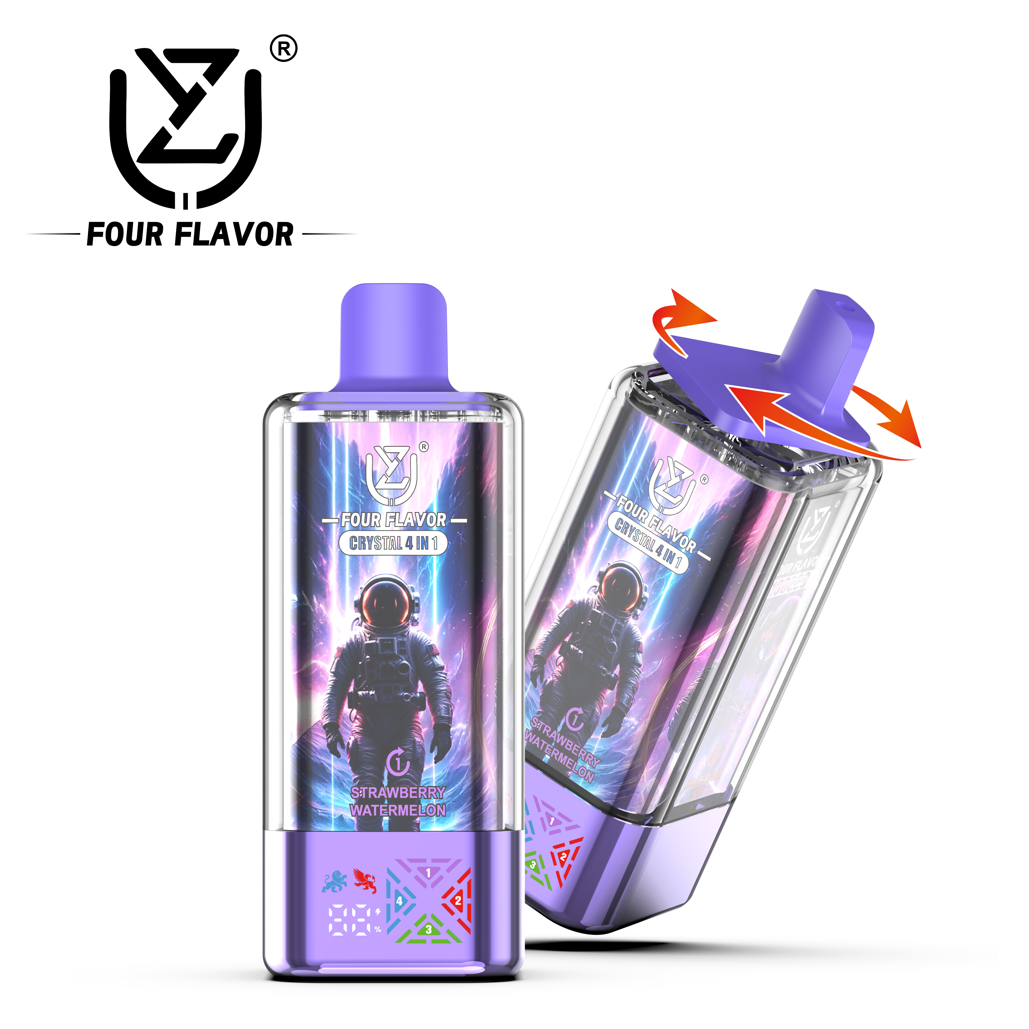 UZY Crystal 4 in 1 100000 Puffs 100k Disposable Vape with Digtal Display