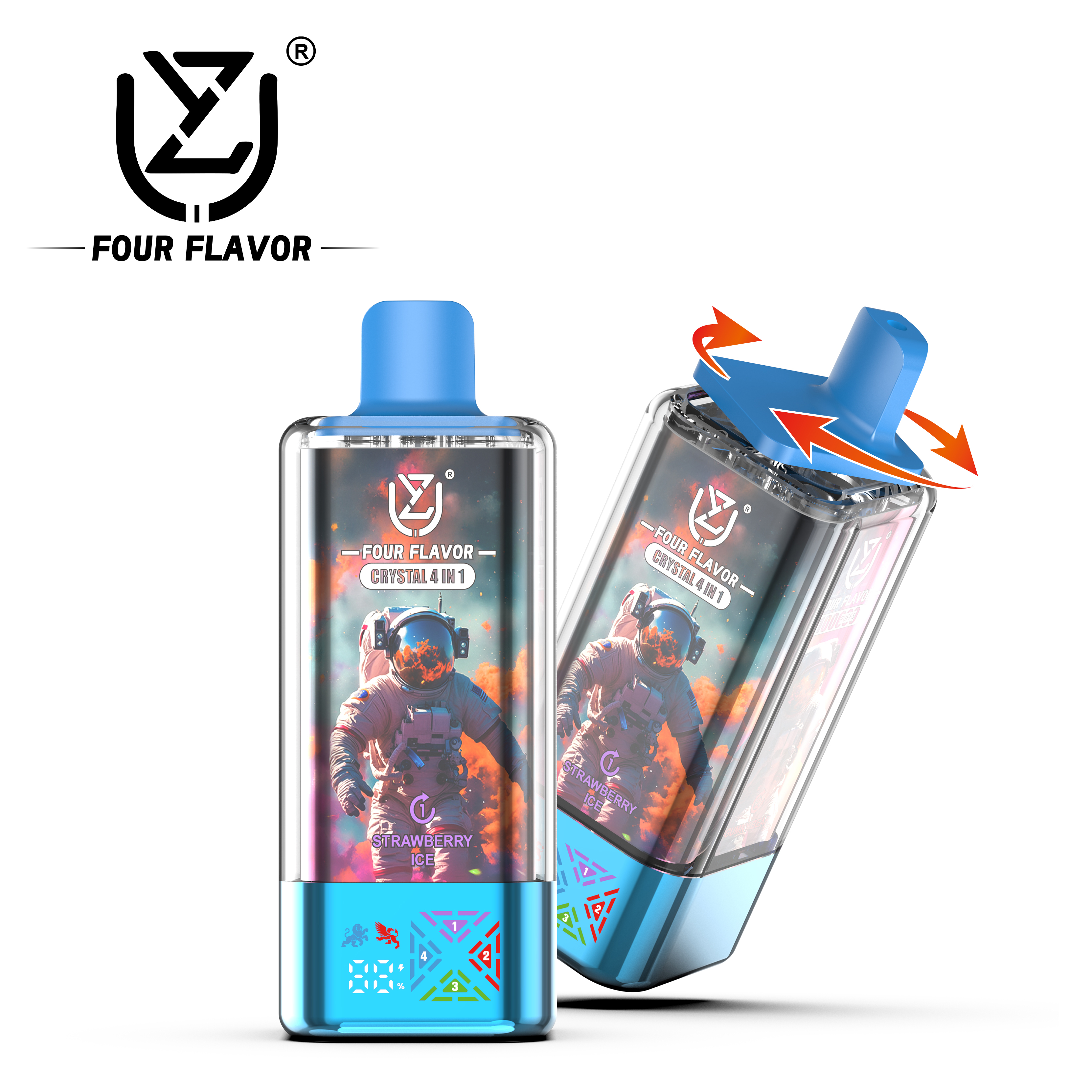 UZY Crystal 4 in 1 100000 Puffs 100k Disposable Vape with Digtal Display