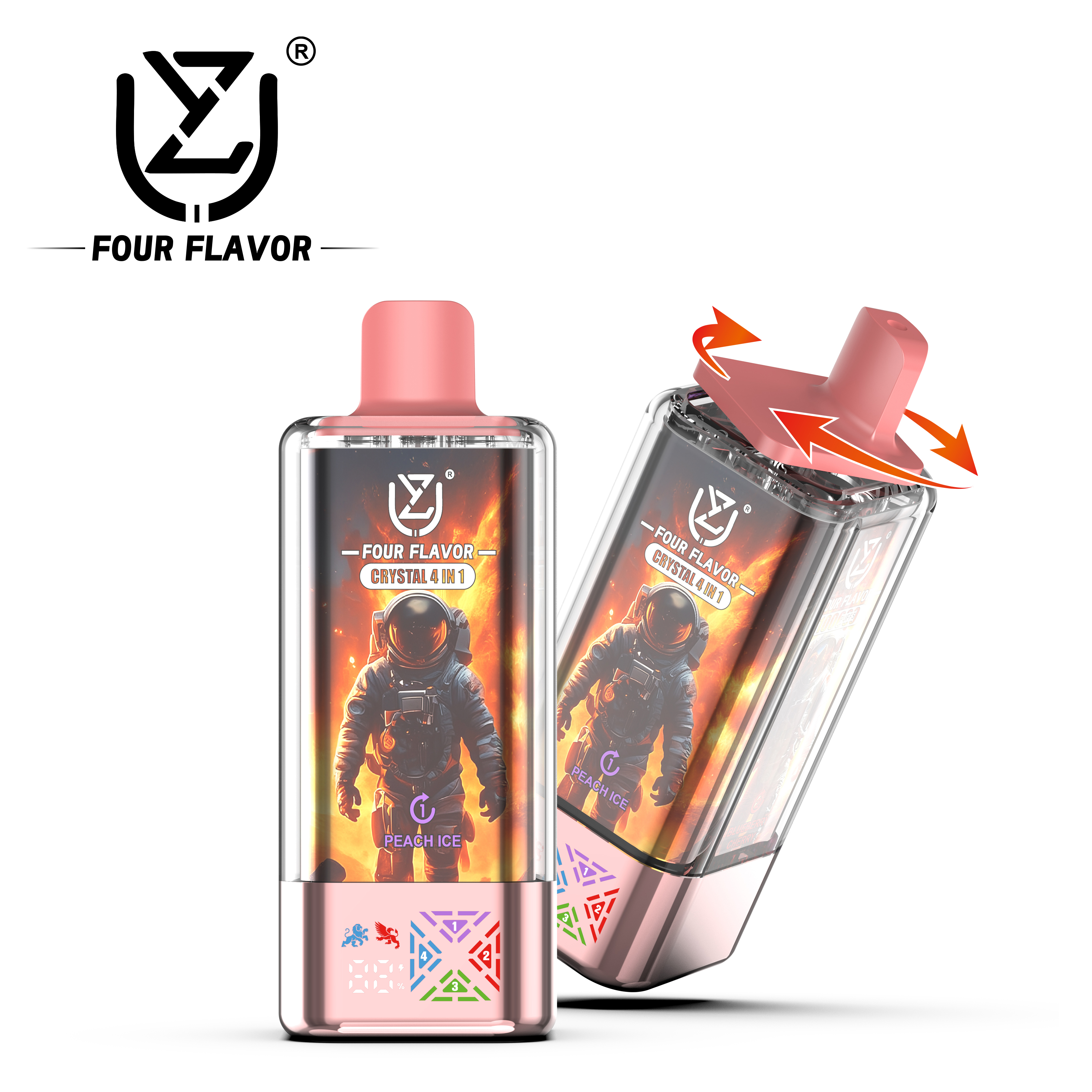 UZY Crystal 4 in 1 100000 Puffs 100k Disposable Vape with Digtal Display