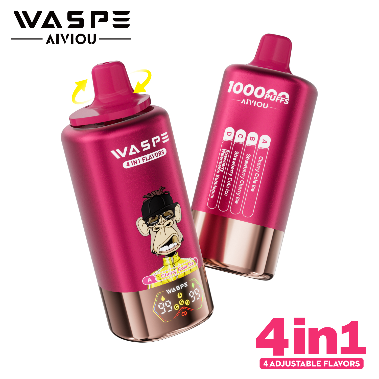 EU Warehouses WASPE 100k 4 in 1 Puff 100000 Disposable Vape Quad Options E-cigarettes