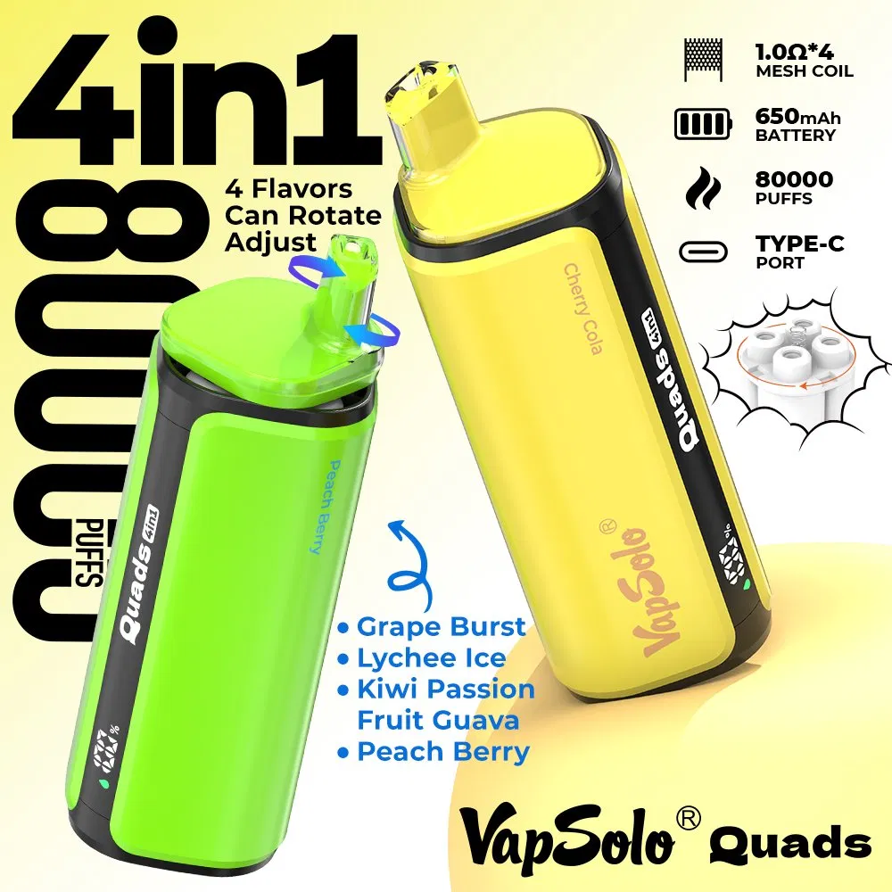 EU Warehouse Vapsolo Quads 80K 80000 Puffs Vape 4 Flavors in One