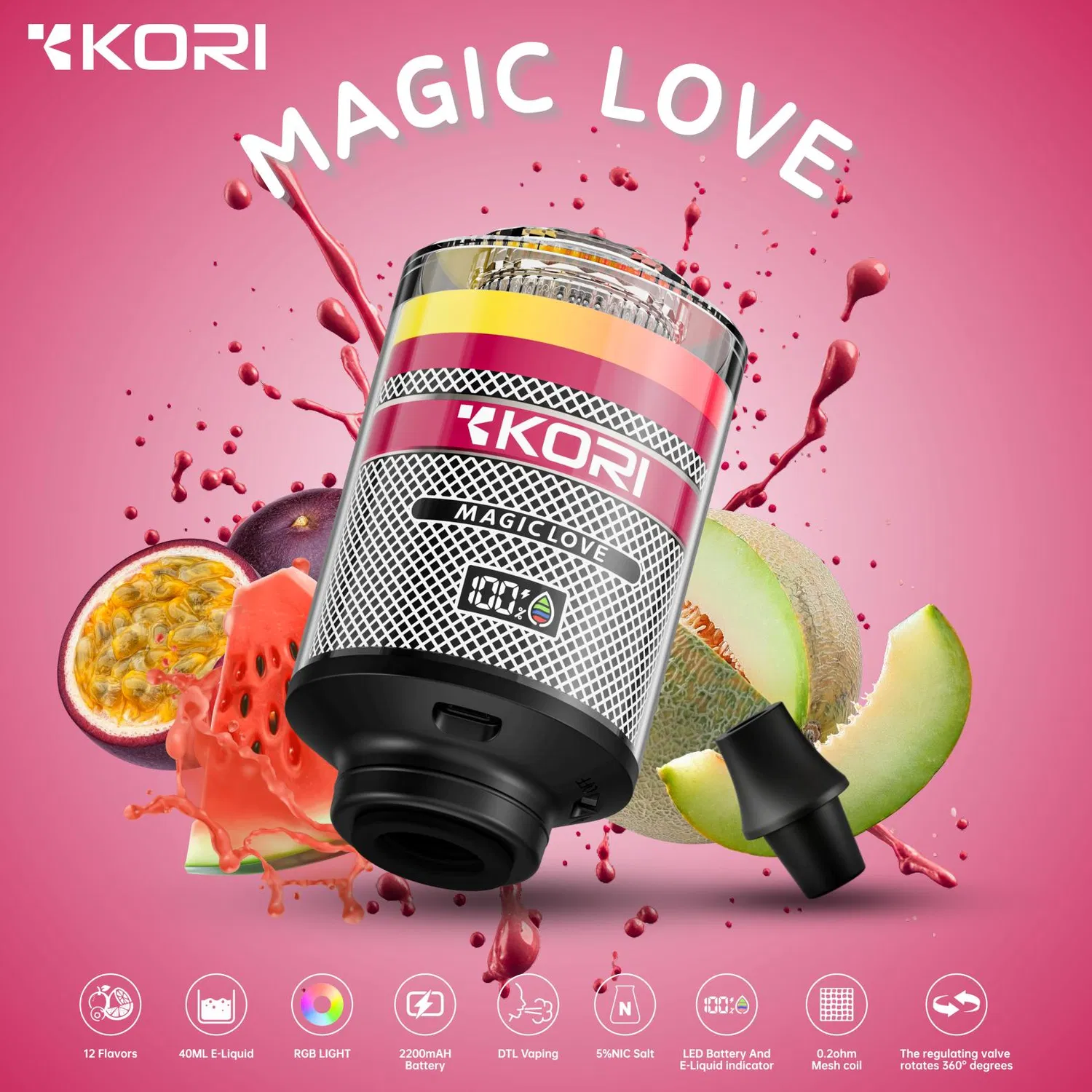 KORI Hookah Head 120K Puffs 120000 Disposable Vape