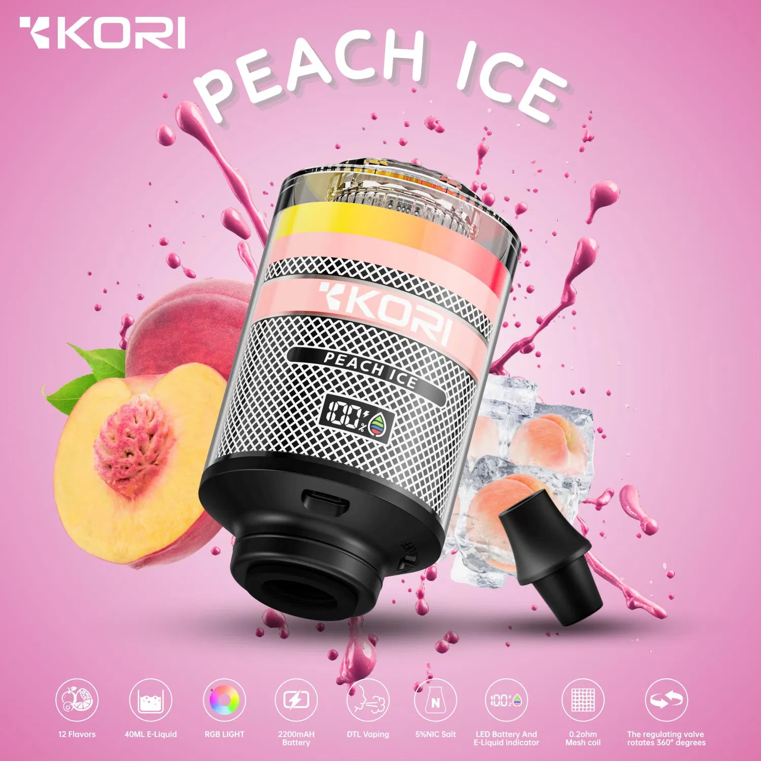 KORI Hookah Head 120K Puffs 120000 Disposable Vape