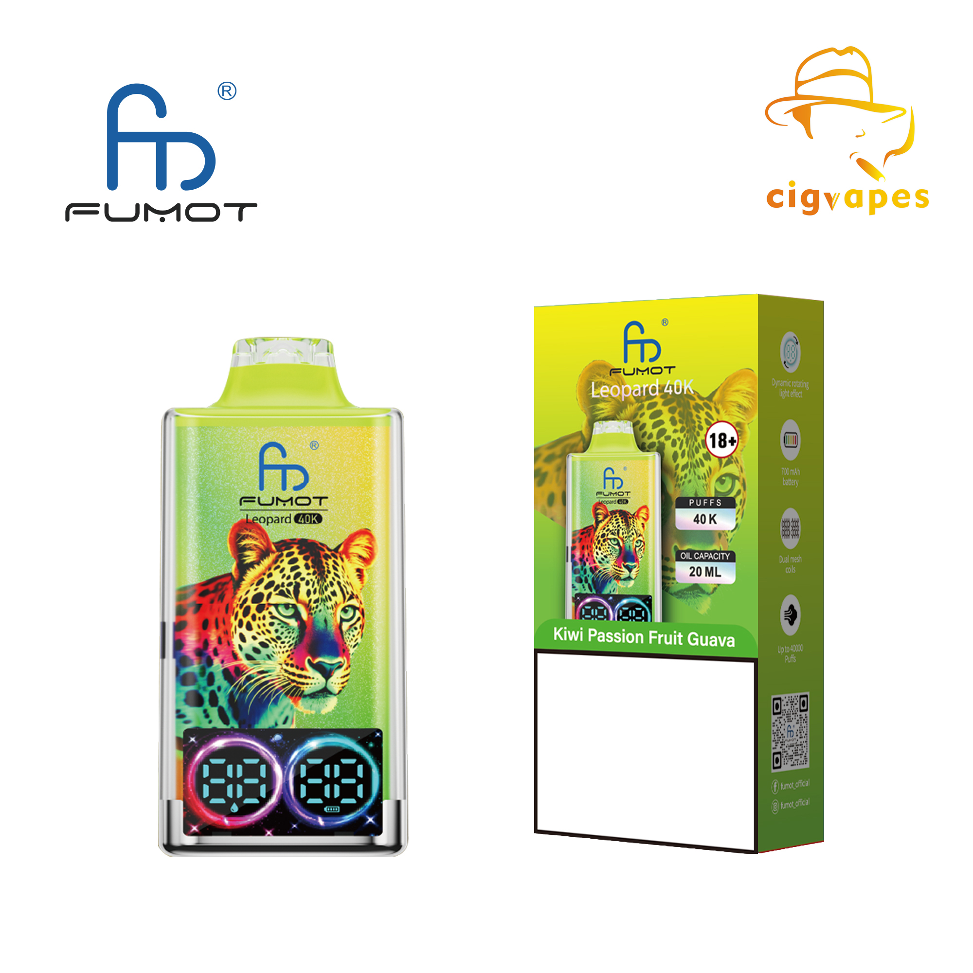 EU Warehouse Fumot Leopard 40000 Disposable Vape Puffs 40K