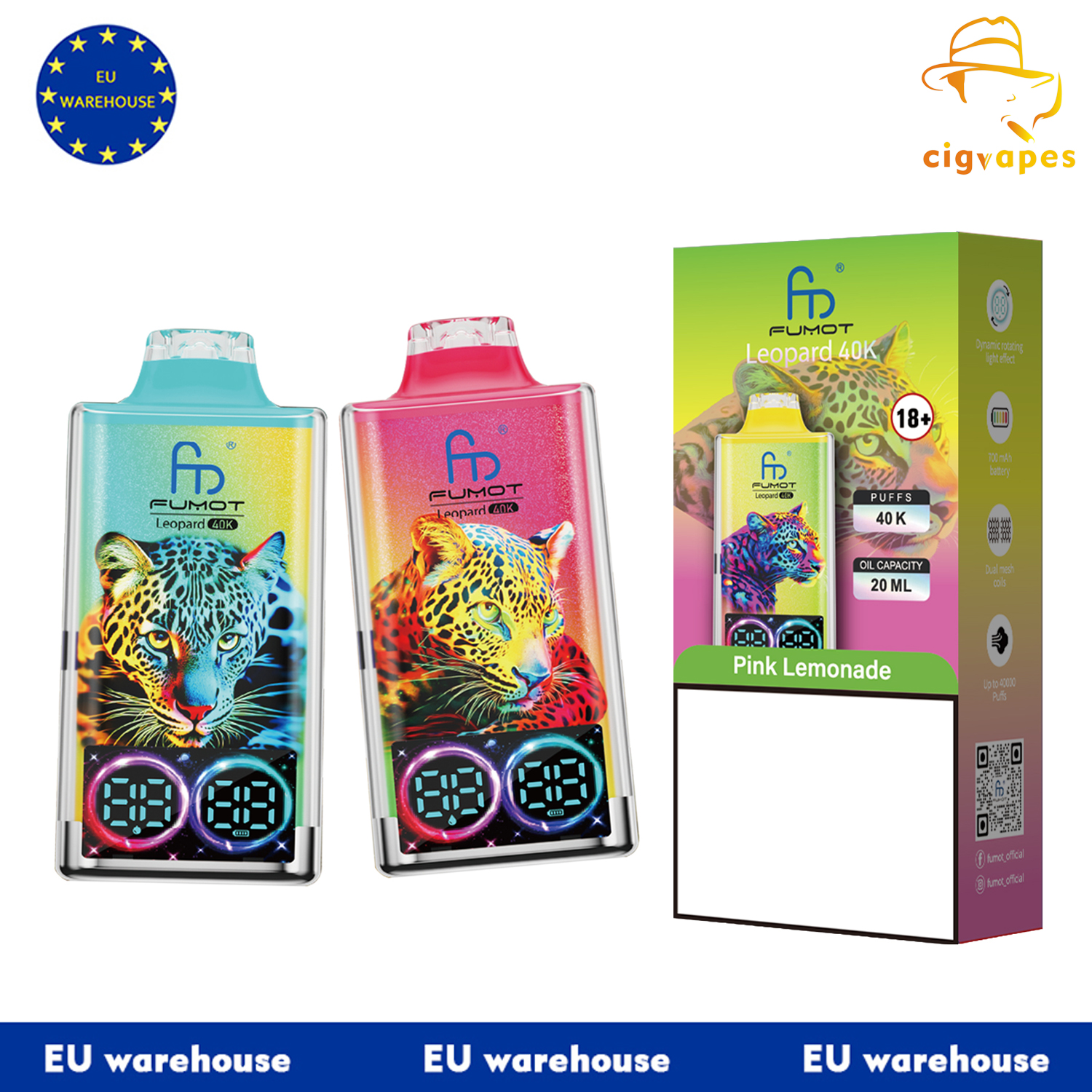EU Warehouse Fumot Leopard 40000 Disposable Vape Puffs 40K