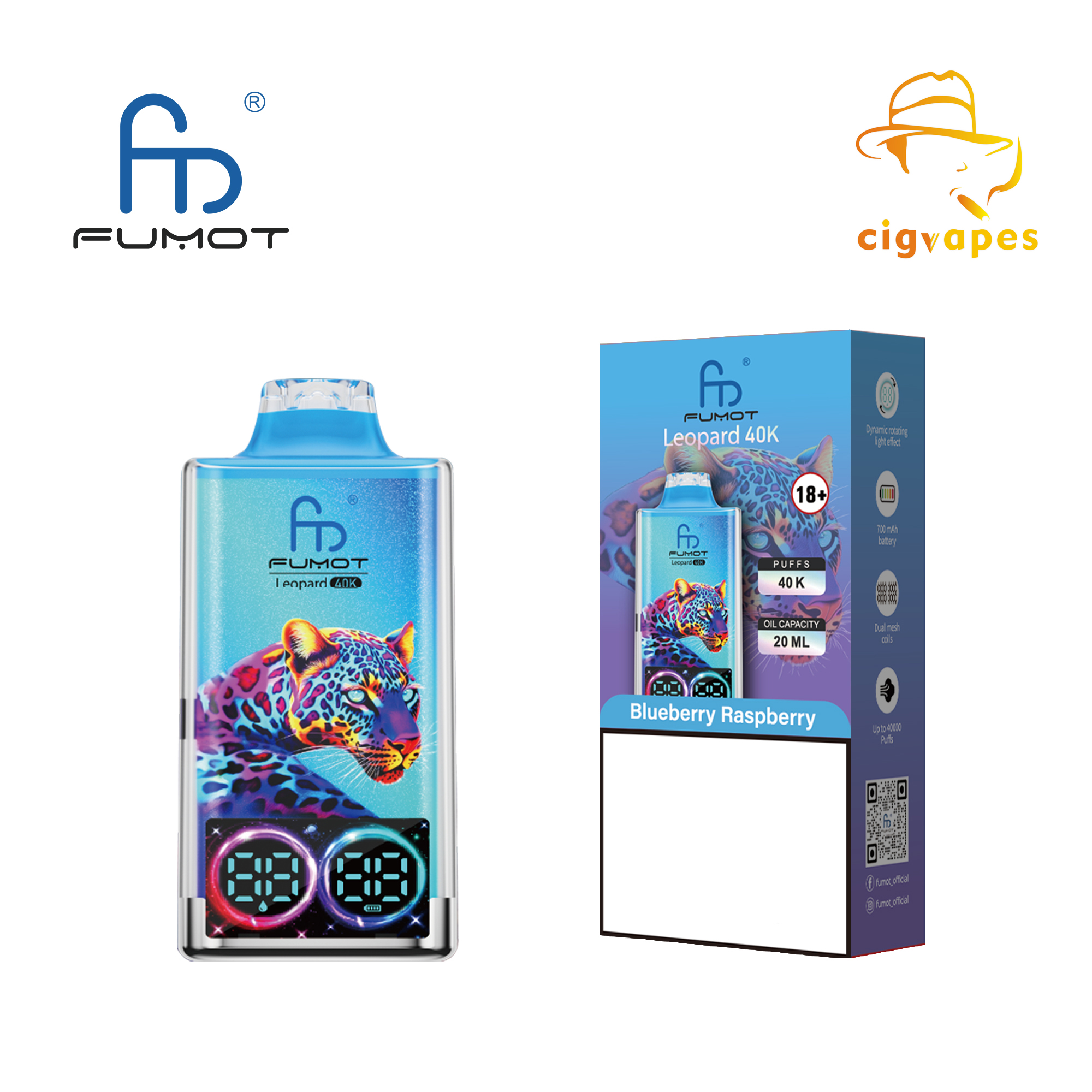 EU Warehouse Fumot Leopard 40000 Disposable Vape Puffs 40K