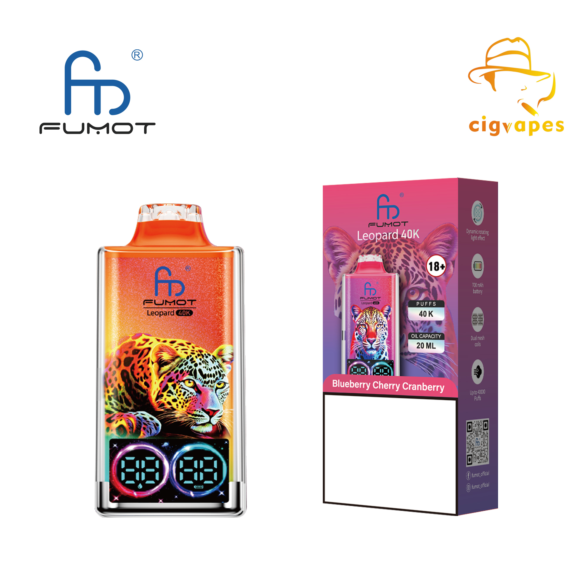 EU Warehouse Fumot Leopard 40000 Disposable Vape Puffs 40K