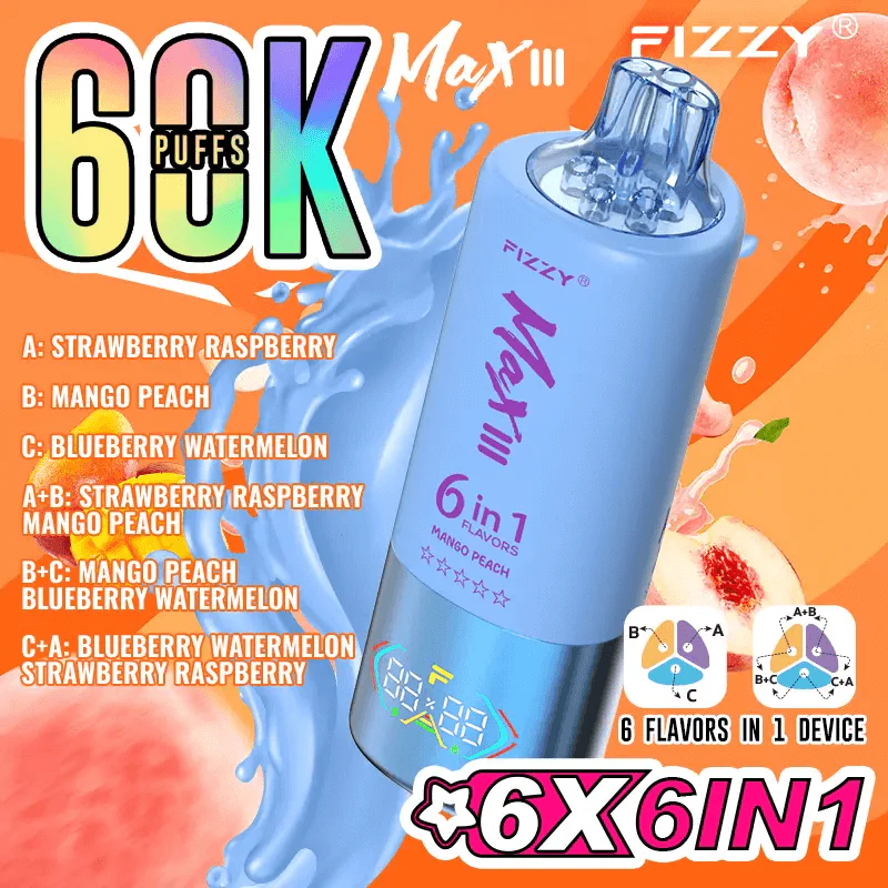 EU Warehouses FIZZY Max III 60000 puff 60K Disposable Rechargeable Vape