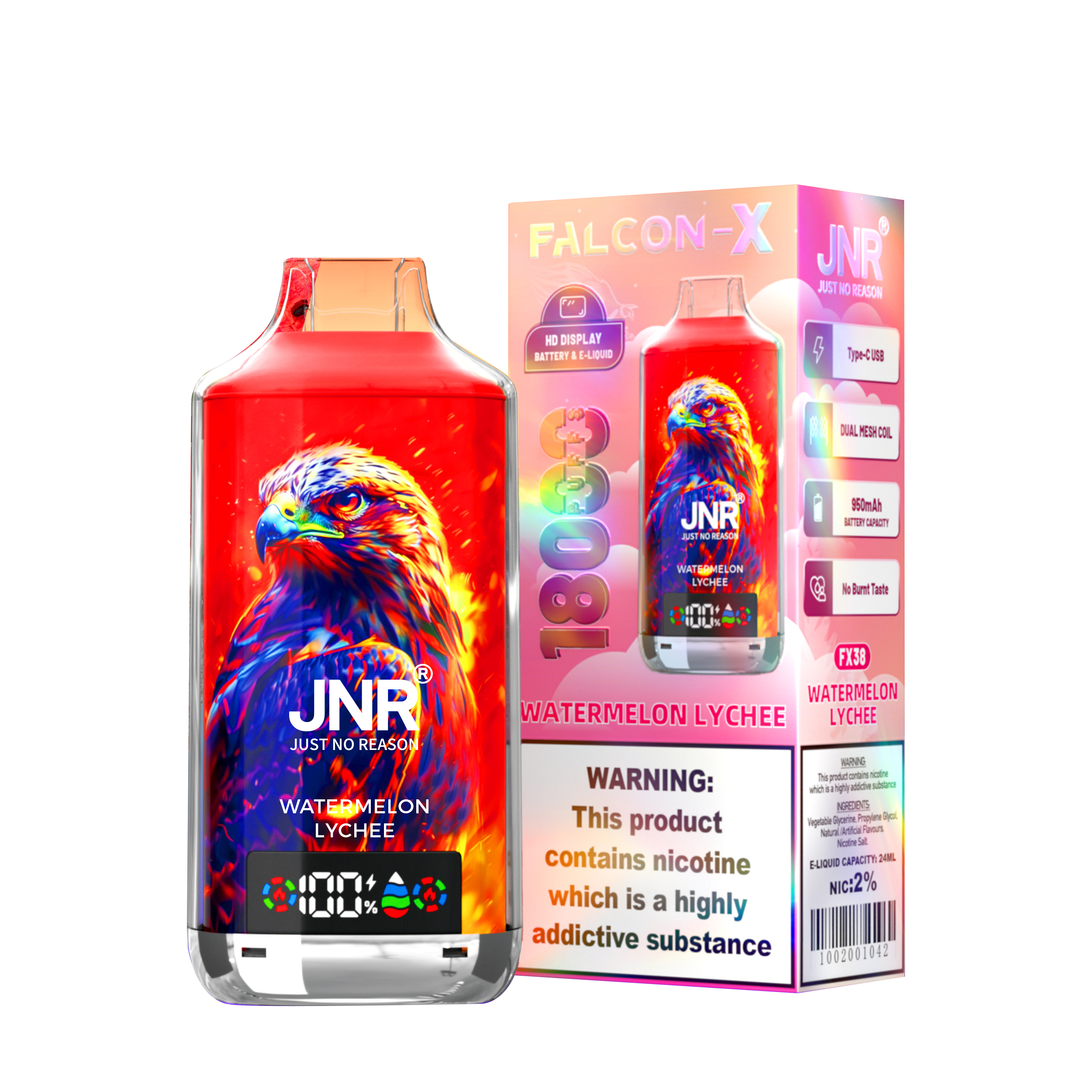 EU Warehouses JNR Falcon-X 18000 Disposable Vape Puffs 18K