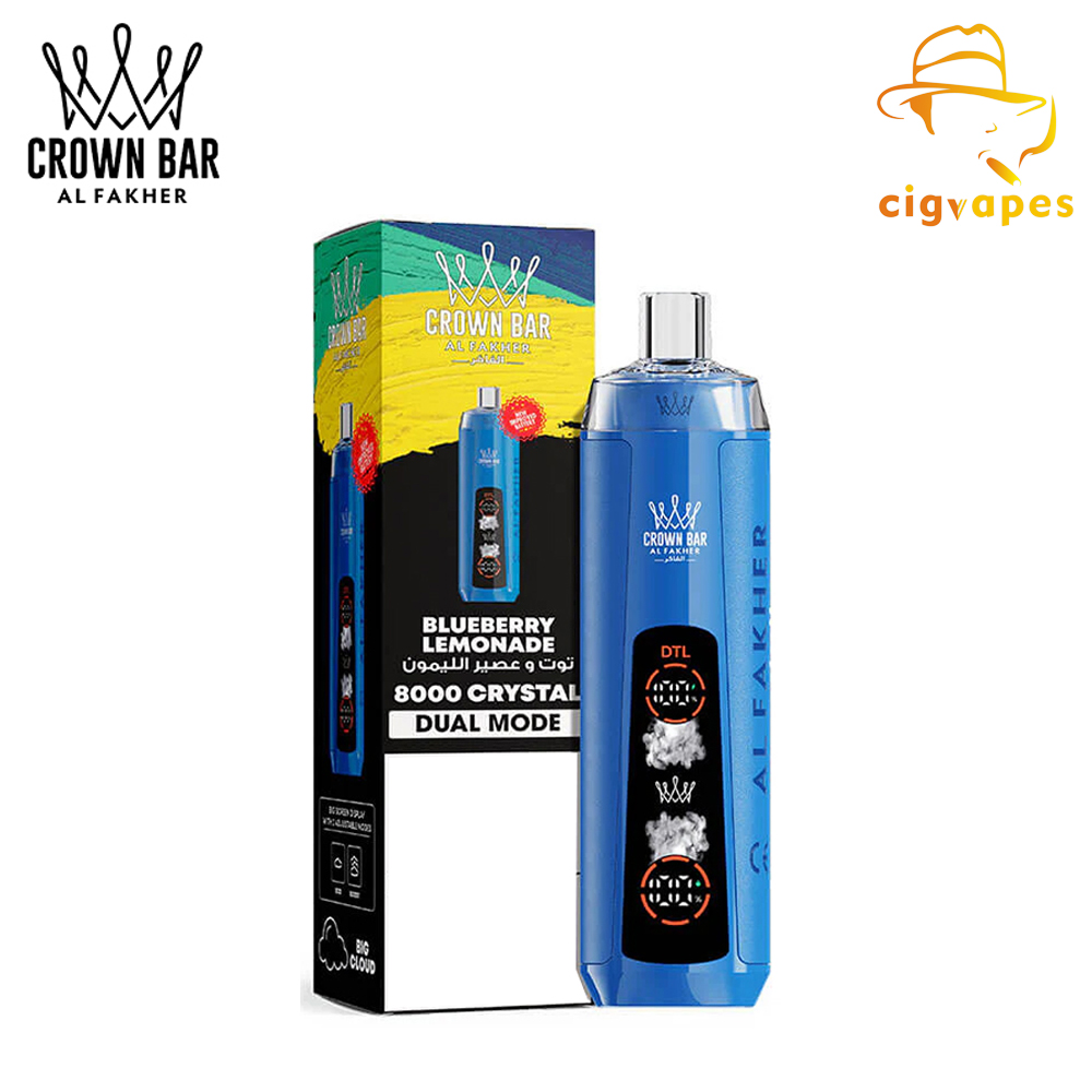 Al Fakher Crown Bar Crystal 8000 Pro Puffs Disposable Vape