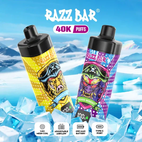 EU Warehouse Razzbar 40000 Puffs 40k Disposable Vape With Smart Screen